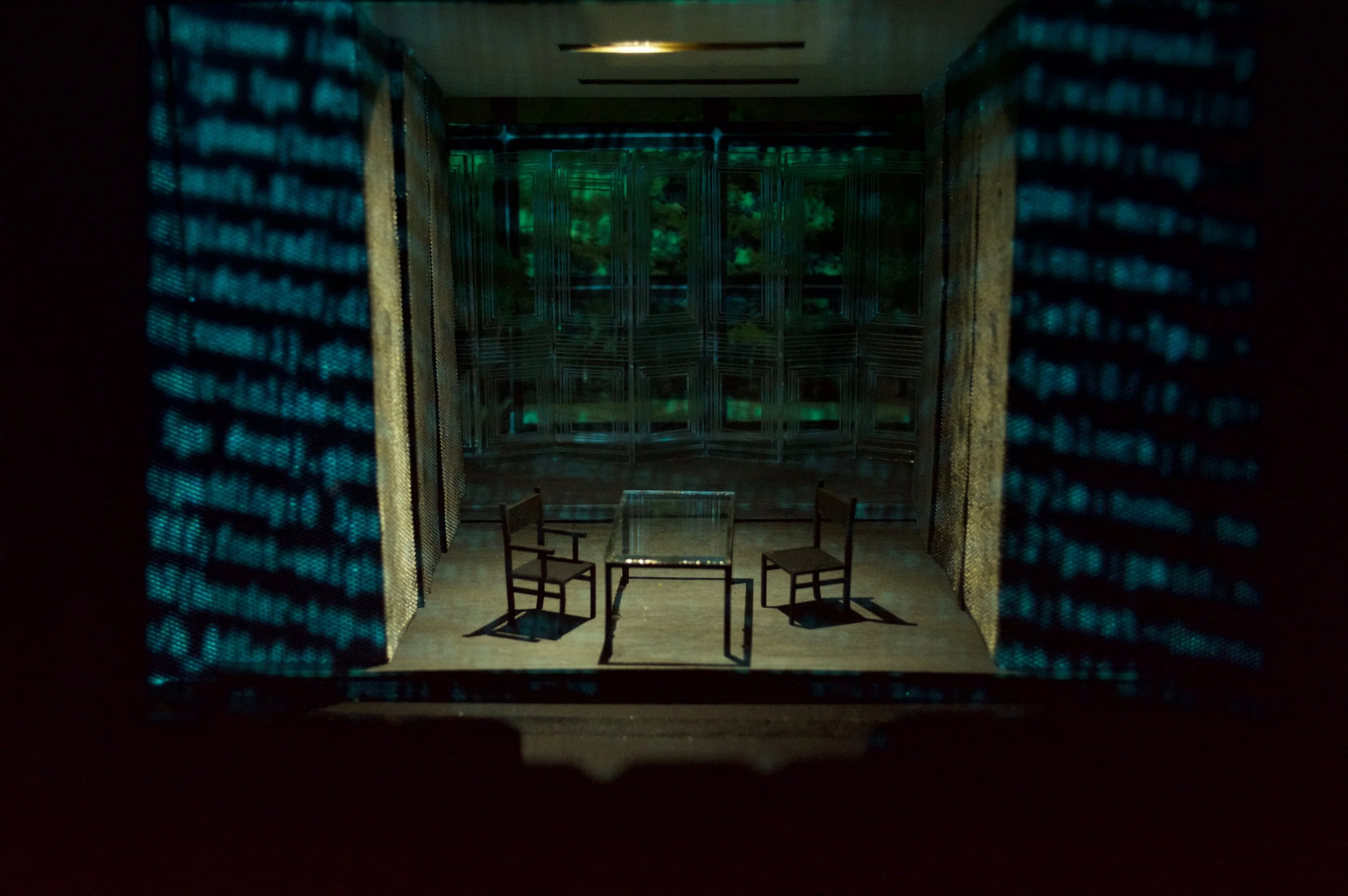 1/2” Model for Jennifer Haley’s The Nether , Interrogation Room, Carnegie Mellon University, 2016.
