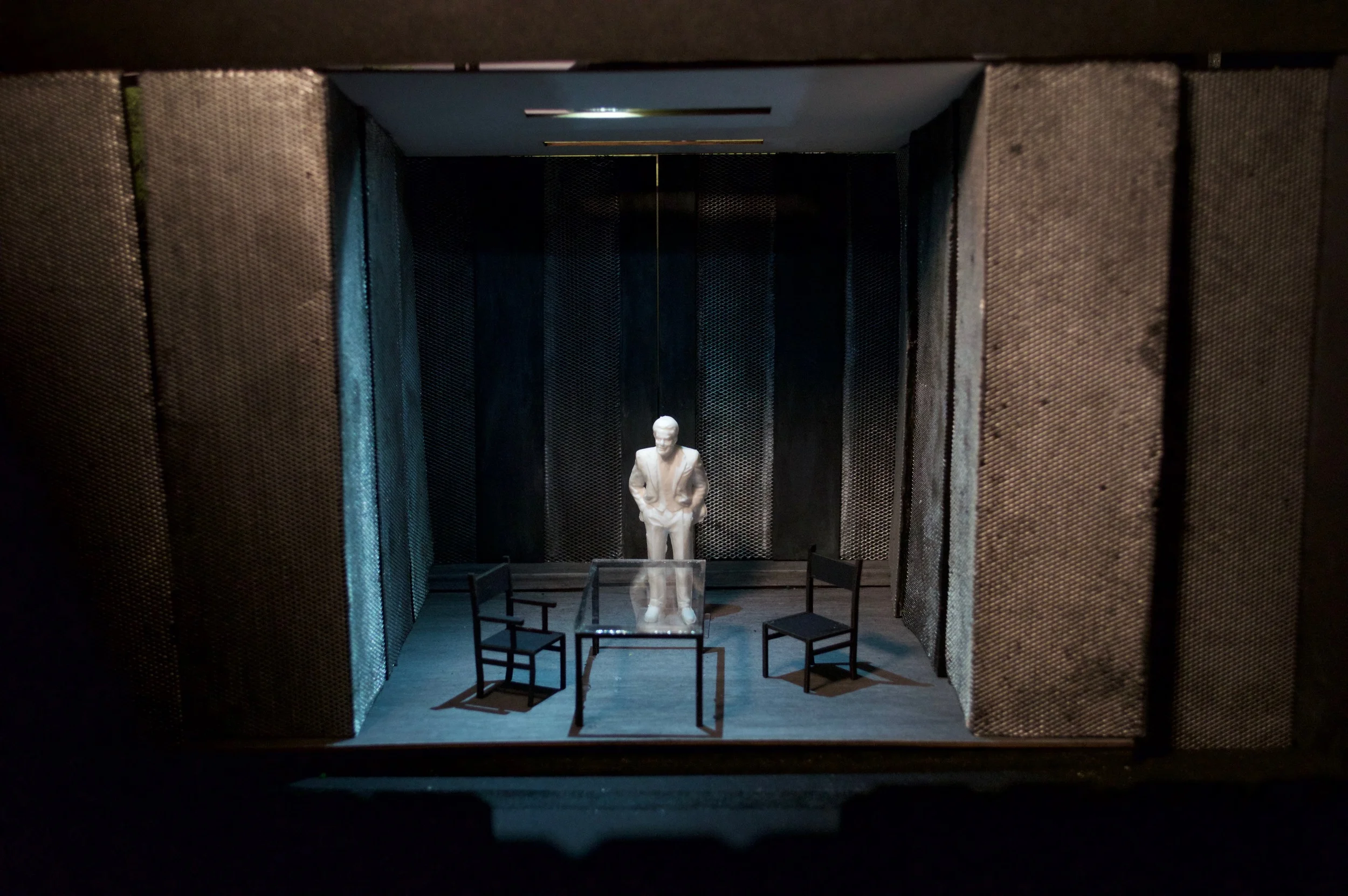 1/2” Model for Jennifer Haley’s The Nether , Interrogation Room, Carnegie Mellon University, 2016.