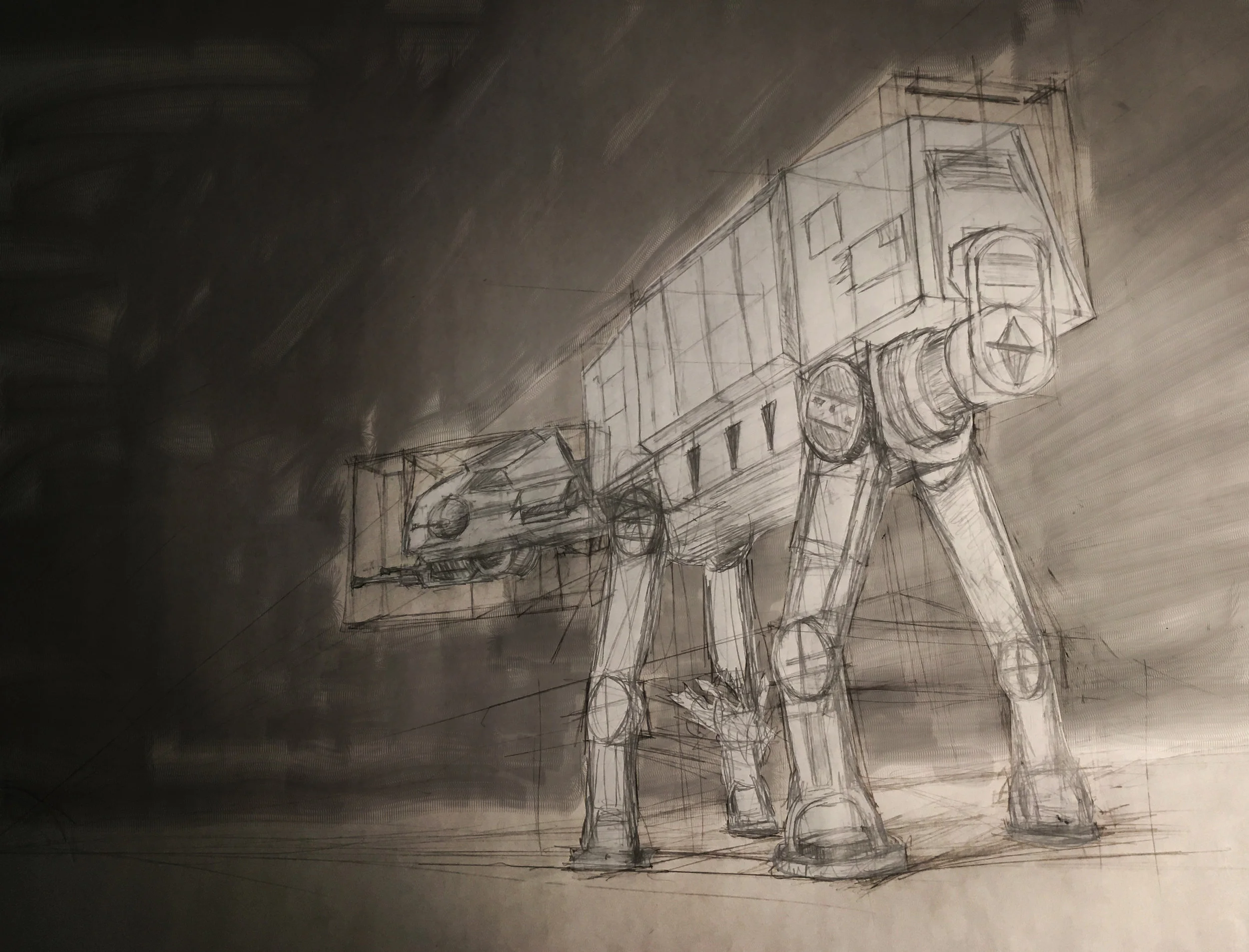 AT-AT (Pencil on Paper, Photoshop)