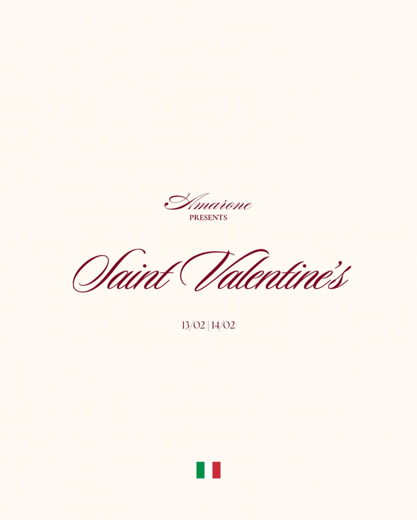 Valentine&rsquo;s at Amarone ❤️🇮🇹

Bookings are now open for Valentine&rsquo;s. 

Our 14th February prime-time evening has already filled, but we&rsquo;re now welcoming reservations for early evening on the 14th and Wednesday 13th February.

Though