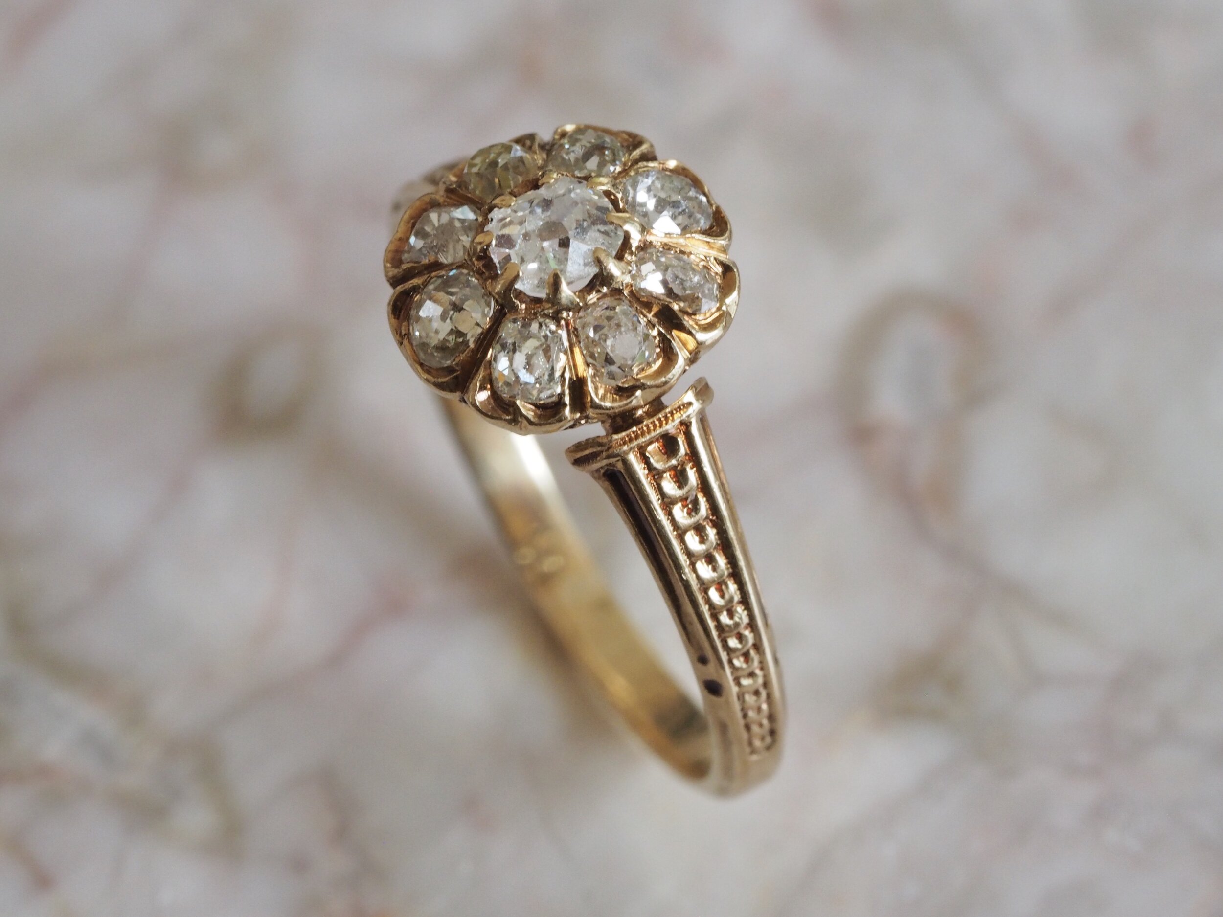 Antique Victorian French 18k Gold Old European Cut Diamond Ring — OKO ...