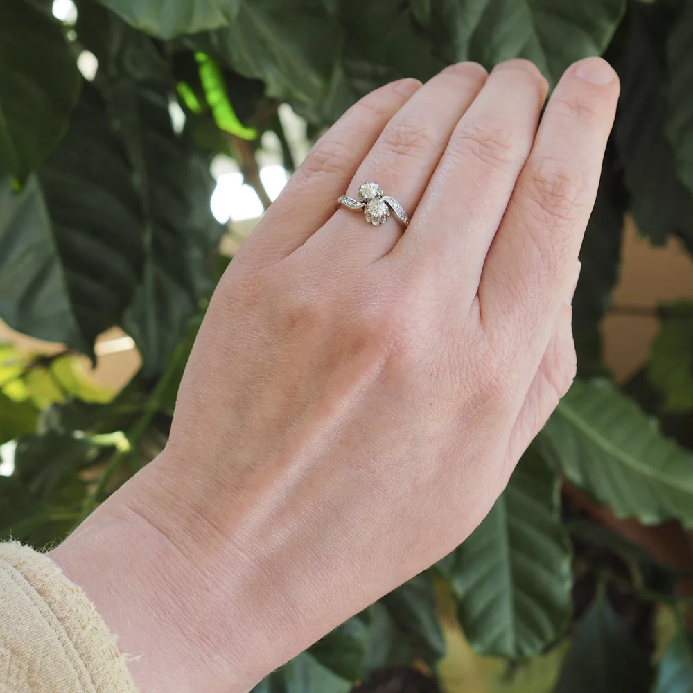Antique Edwardian 14k Gold Moi Et Toi Diamond Engagement Ring Oko Curated Vintage And Antique Jewelry And Engagement Rings