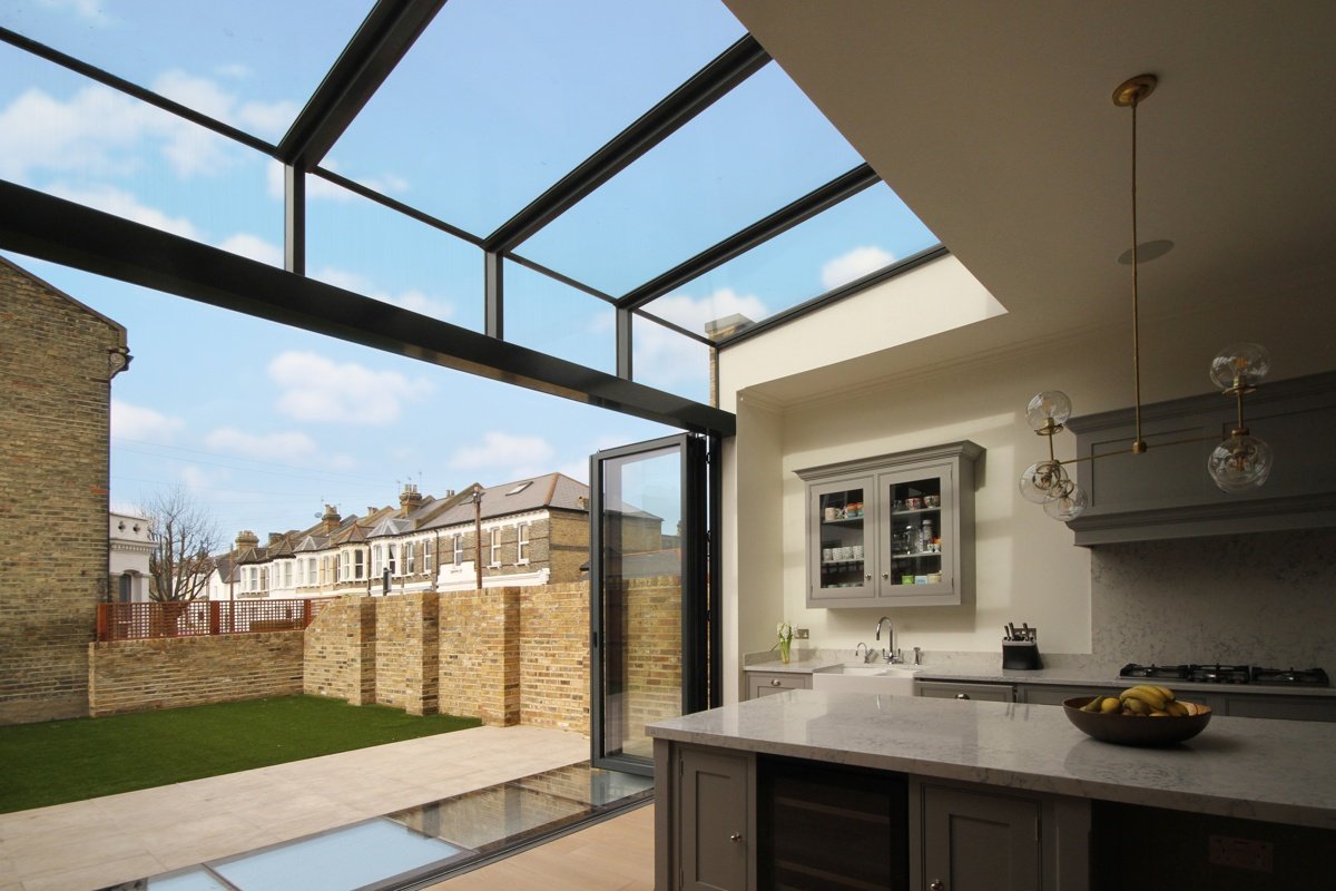 Concealed Roof Blinds in London Kitchen Extension | Grants Blinds