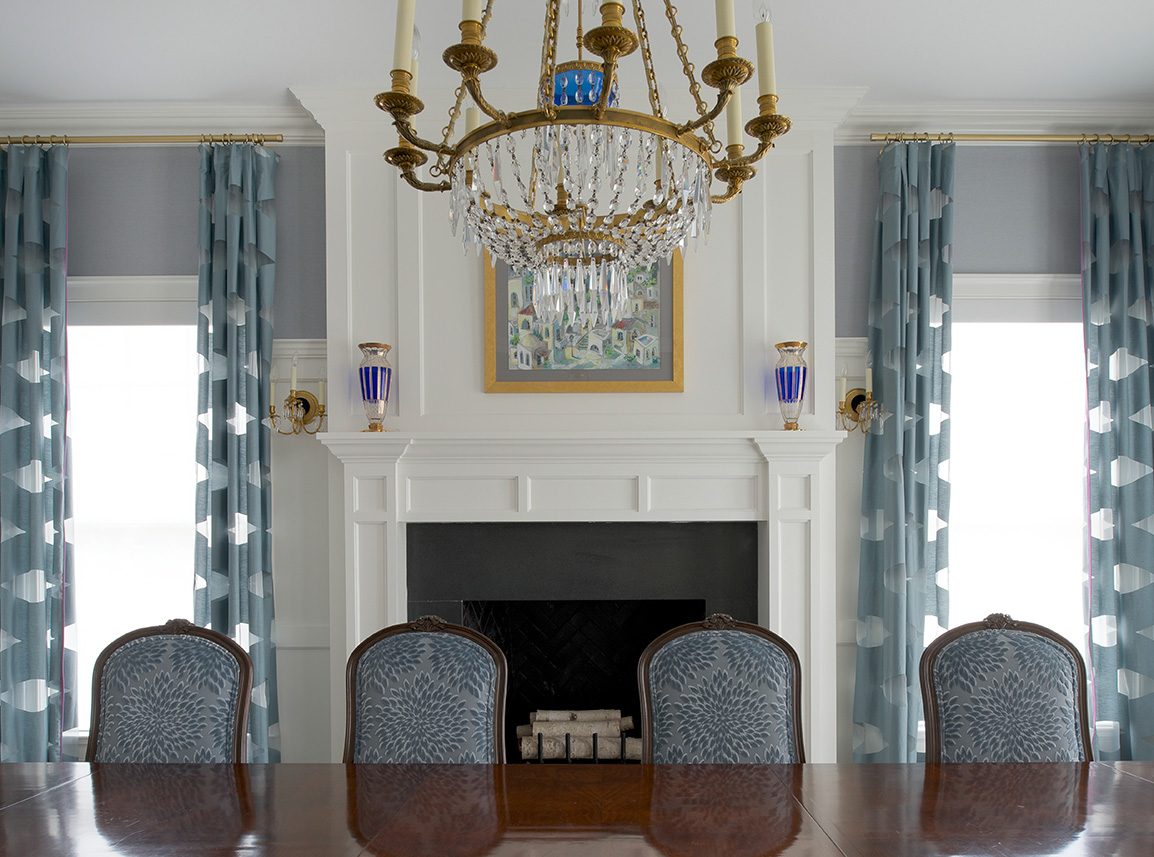 Jacqueline Cutler Interior Design - Empty Nerster's Residence Westchester Blue Dining Room