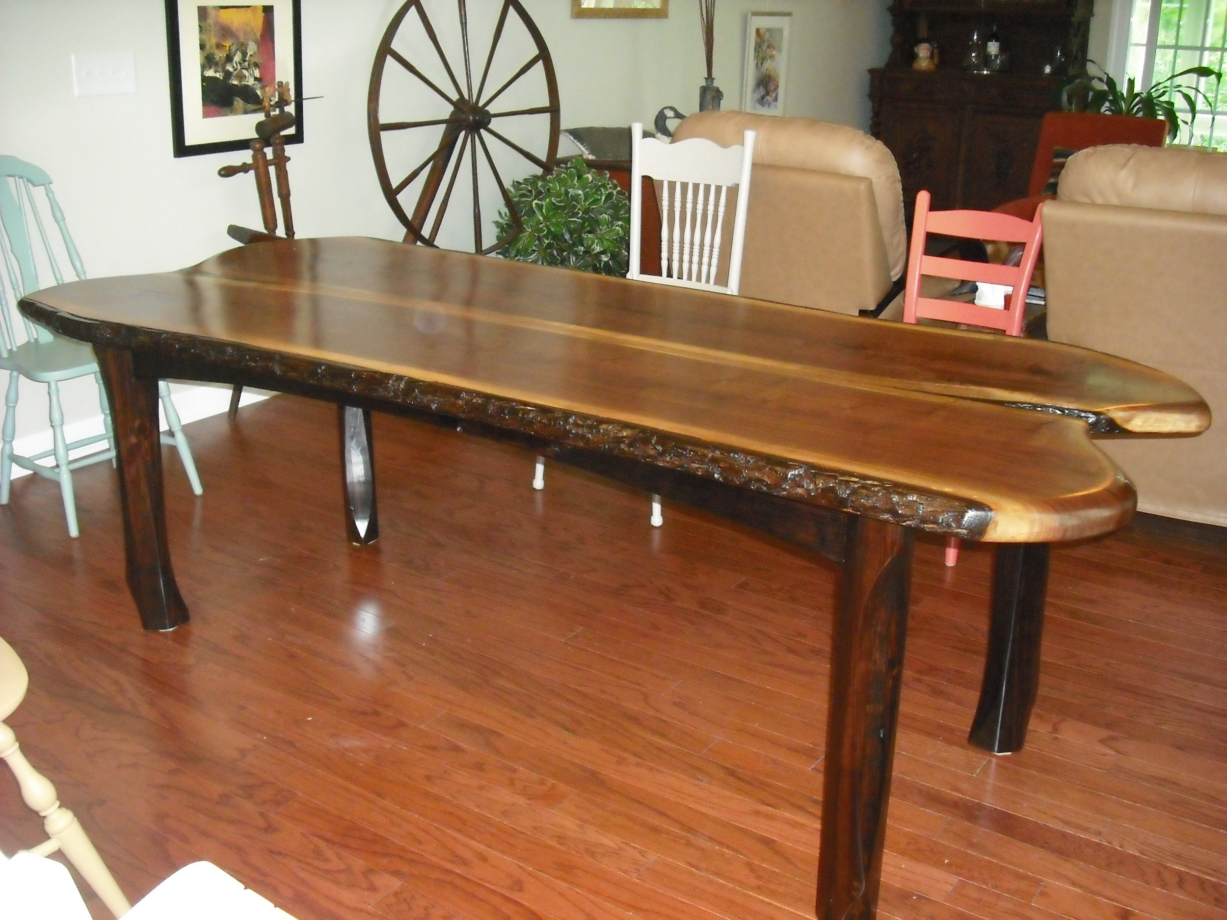 walnut slab table