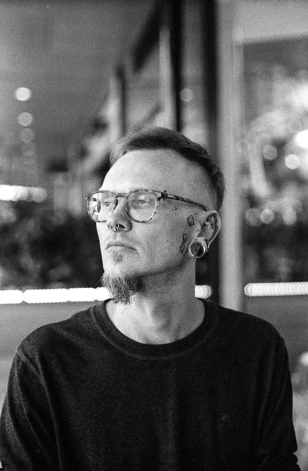 Street portrait taken in Broadbeach with 35mm film camera