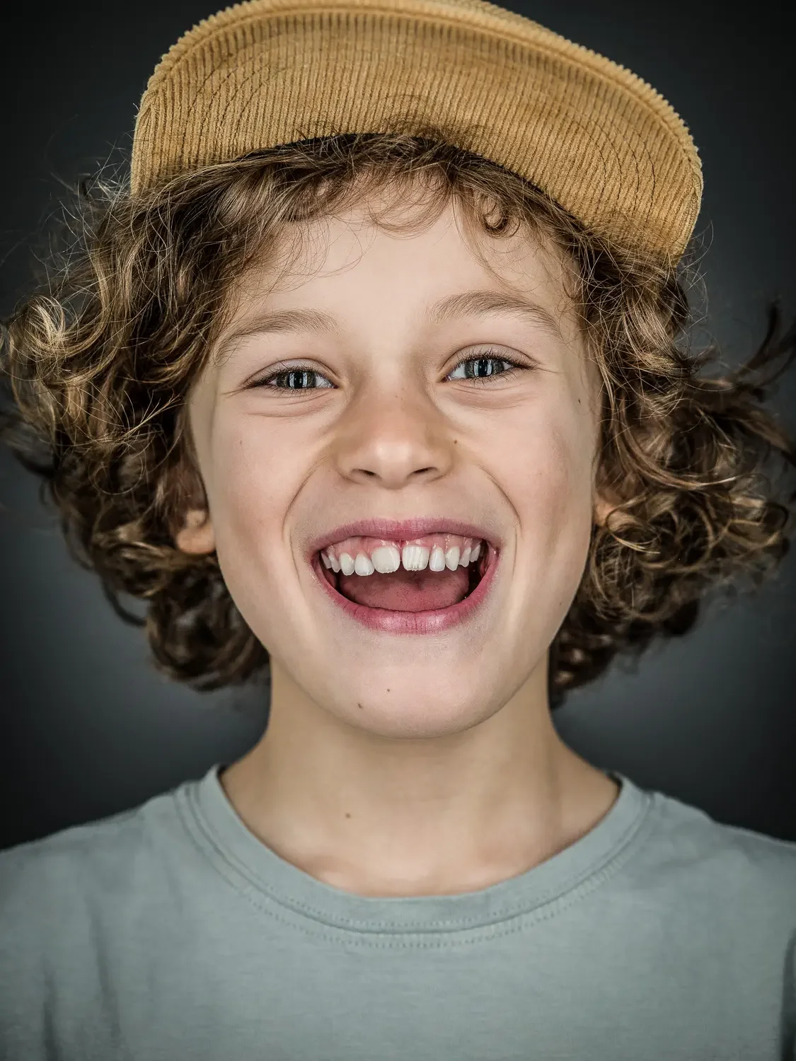 Kids actor headshot taken by Gold Coast photographer in studio.