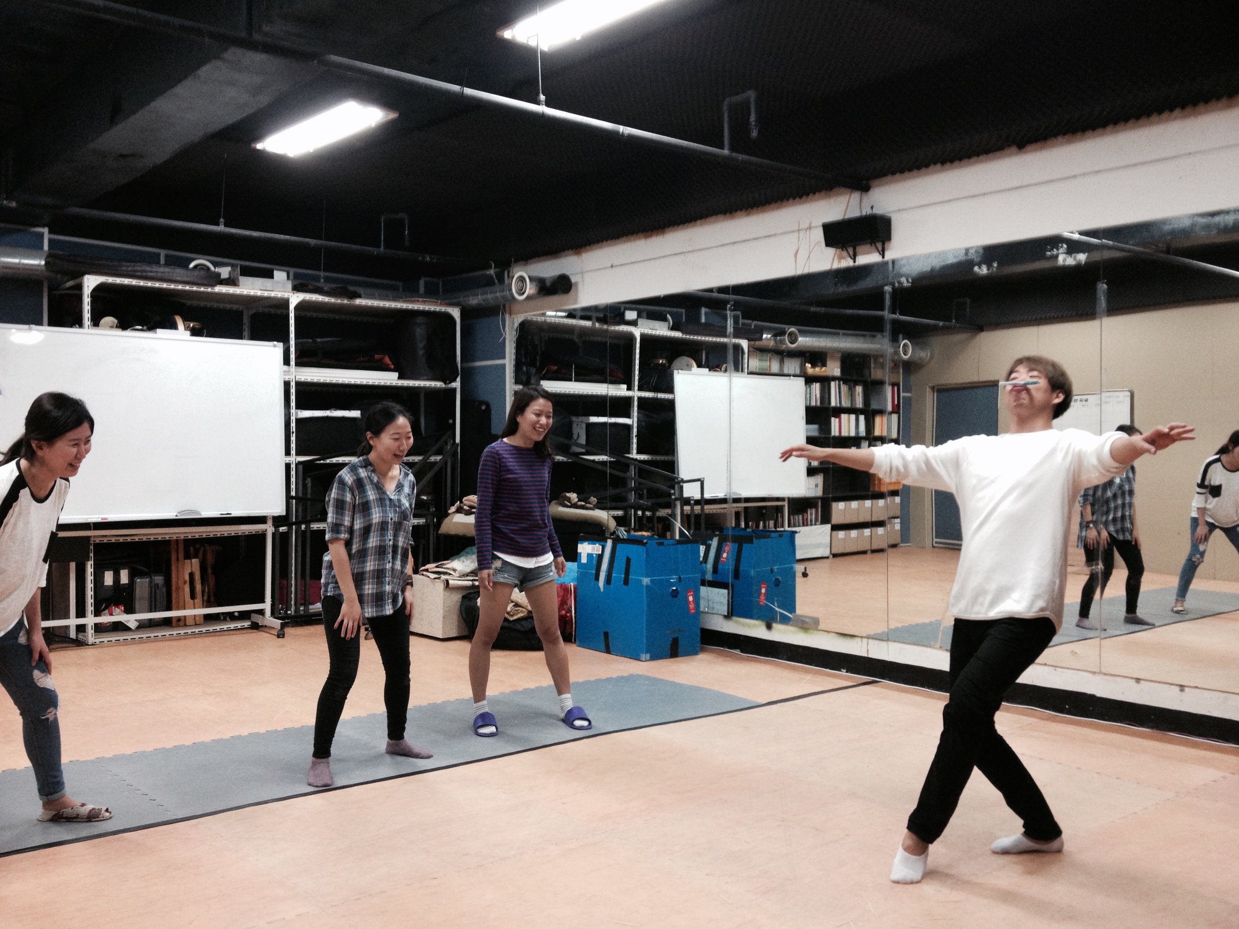 Improving our own games (from right to left Songhee Han, Haeweon Yi, Bora Song, Jongim Jung)