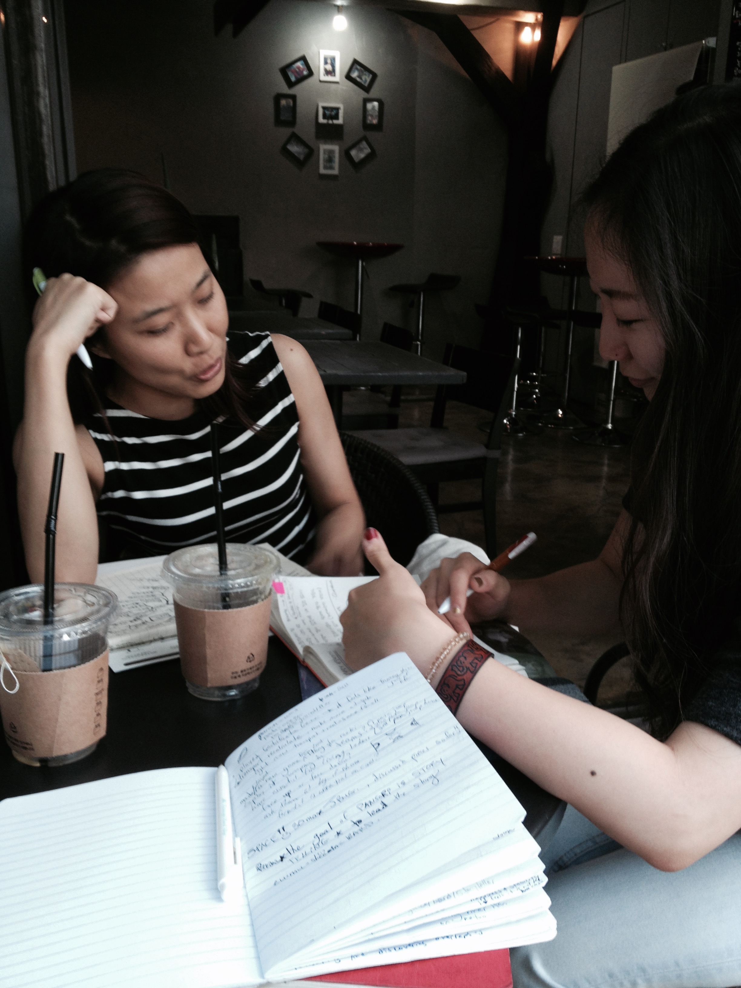 How do all the pieces fit? Story discussion over tea with Bora and Haeweon