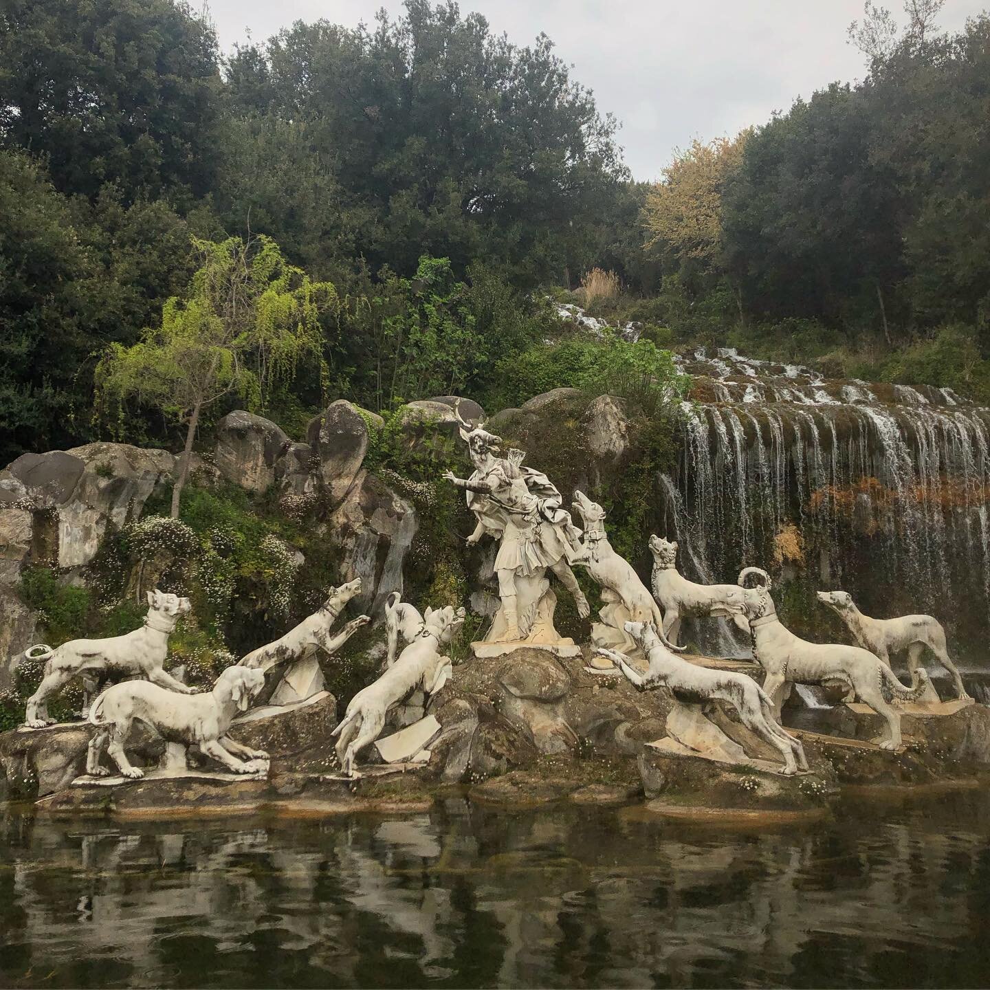 The gardens of the Palace of Caserta - full of surprises and not just a long canal (3km). At the very top are Diana and Actaeon, straight from the pages of Ovid, Actaeon being ripped apart by his hounds. Step away from the main axis and there is Dian