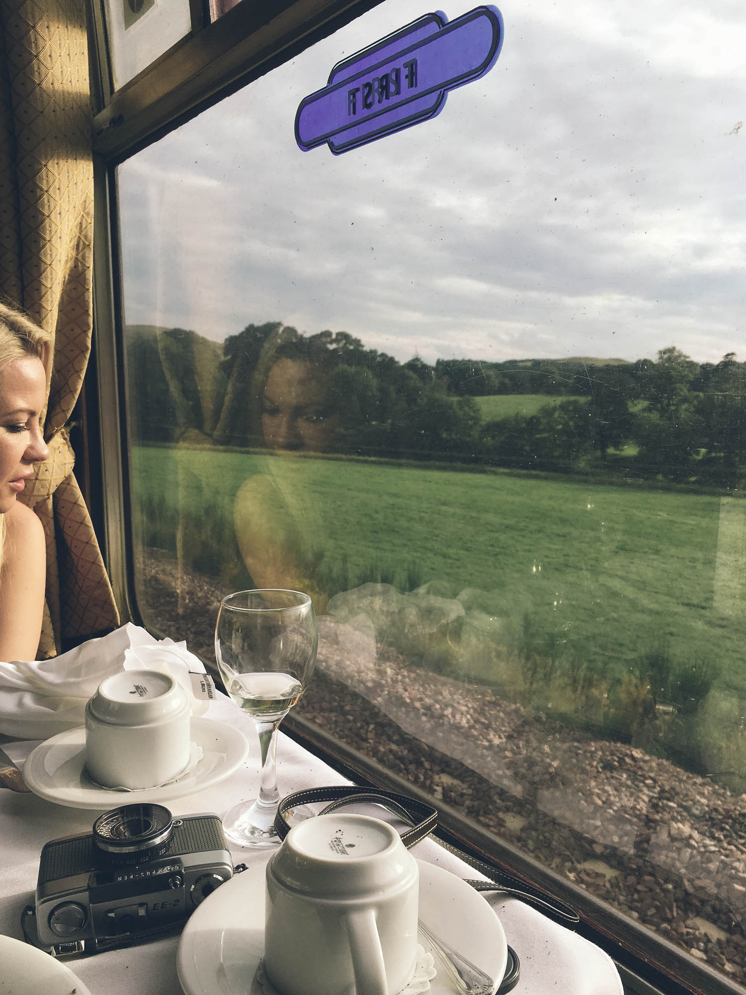 a fellow passenger admires the view