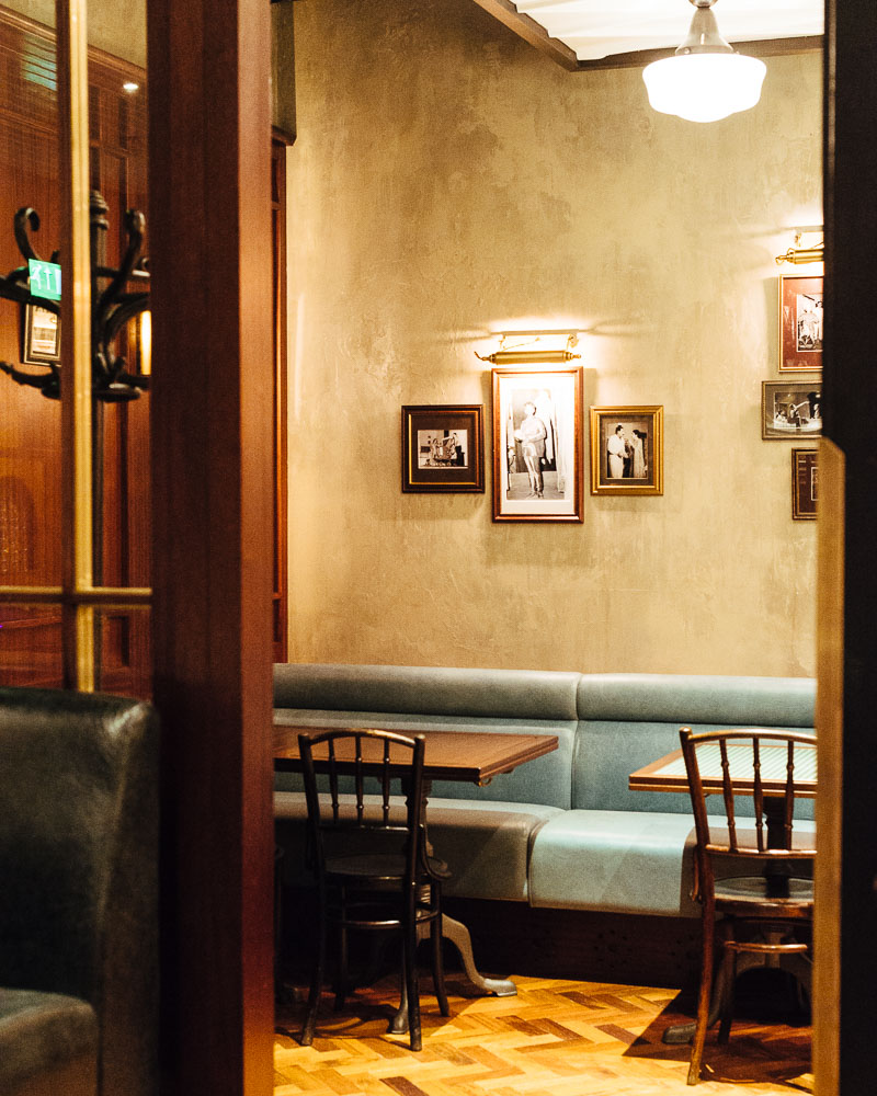 A cosy corner in the permit room bar, Dishoom Edinburgh