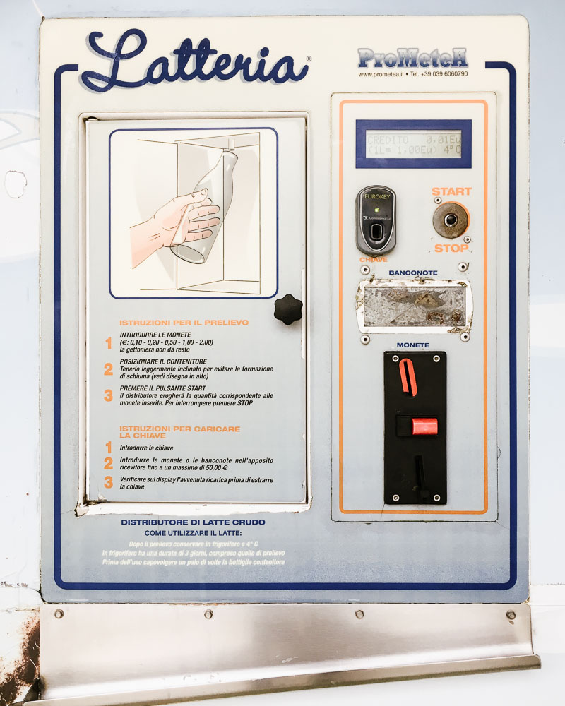 unpasturiased milk vending machine instructions