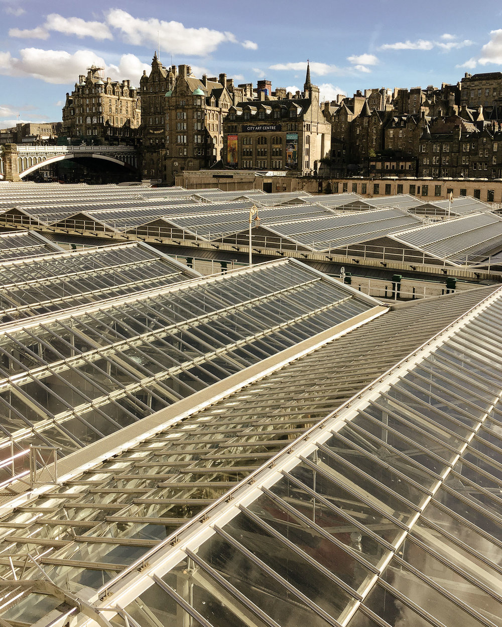 Edinburgh skyline across the rooftops