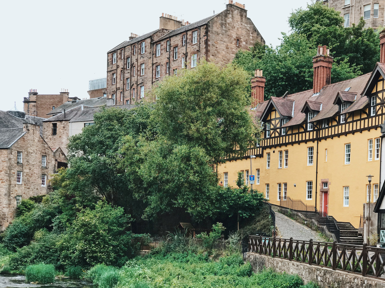 painted houses in the Dean Village, Edinburgh