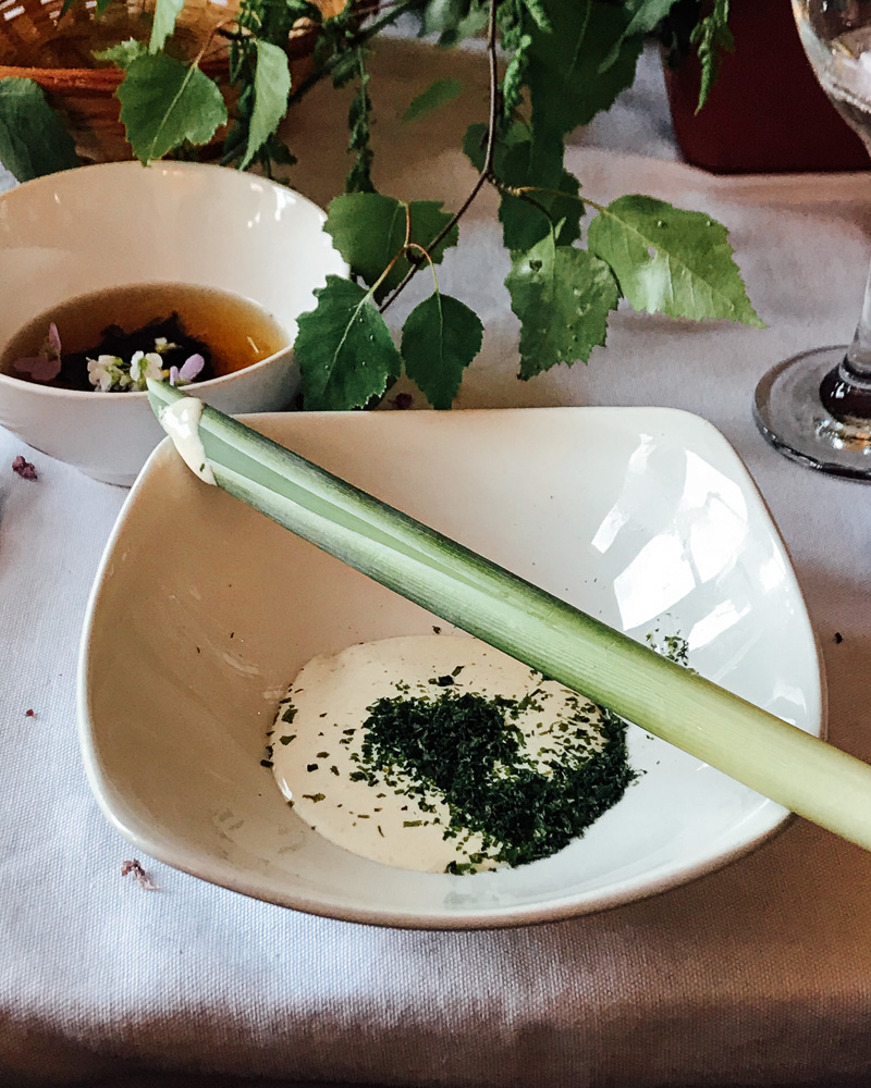 Reed mace with miso creme fraiche at Buck and Birch