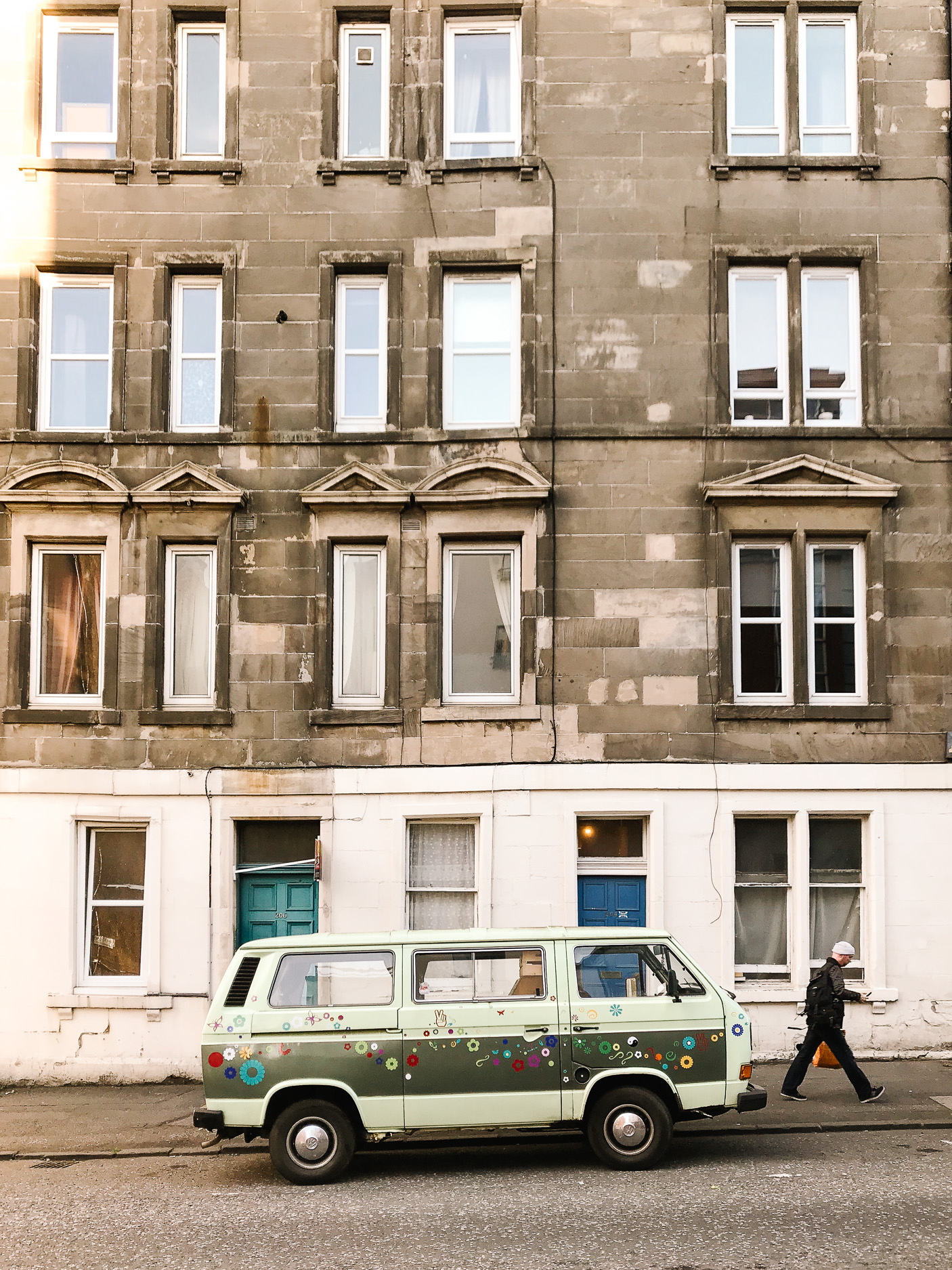 Vintage VW camper in Edinburgh