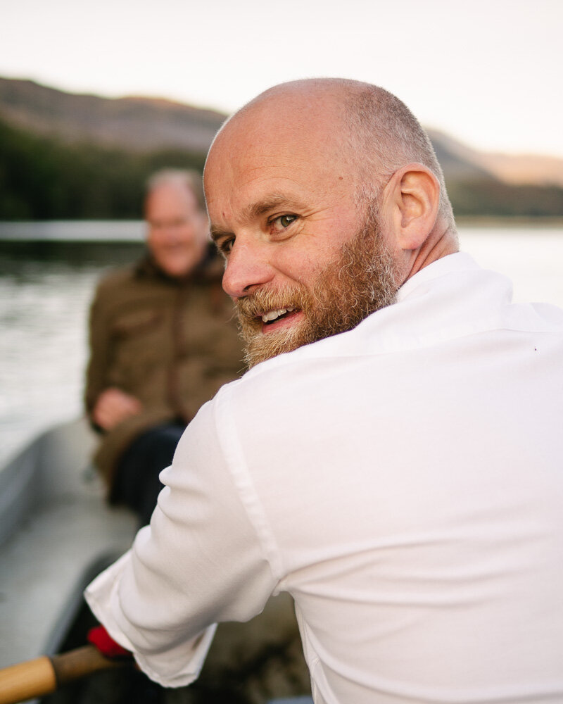 Cameron of Portnellan rowed us across to the island