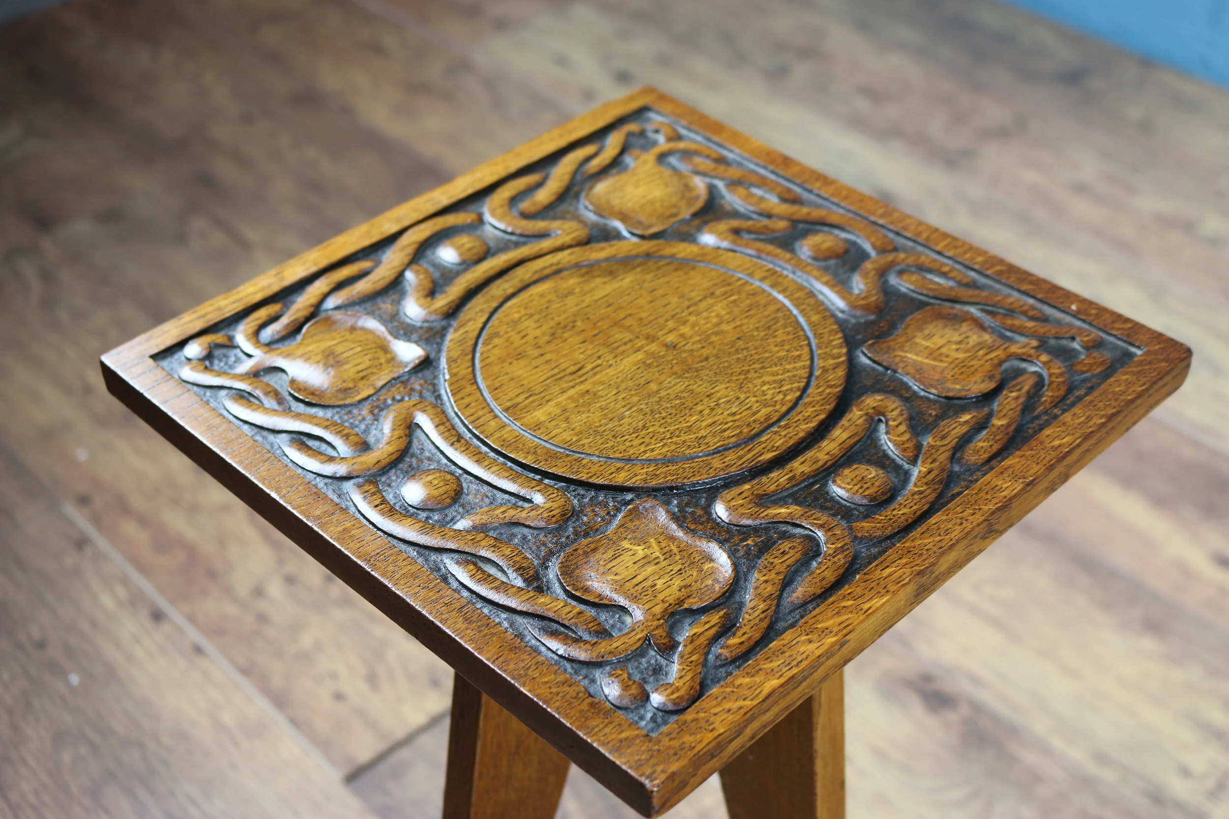 Liberty & Co carved oak occasional table