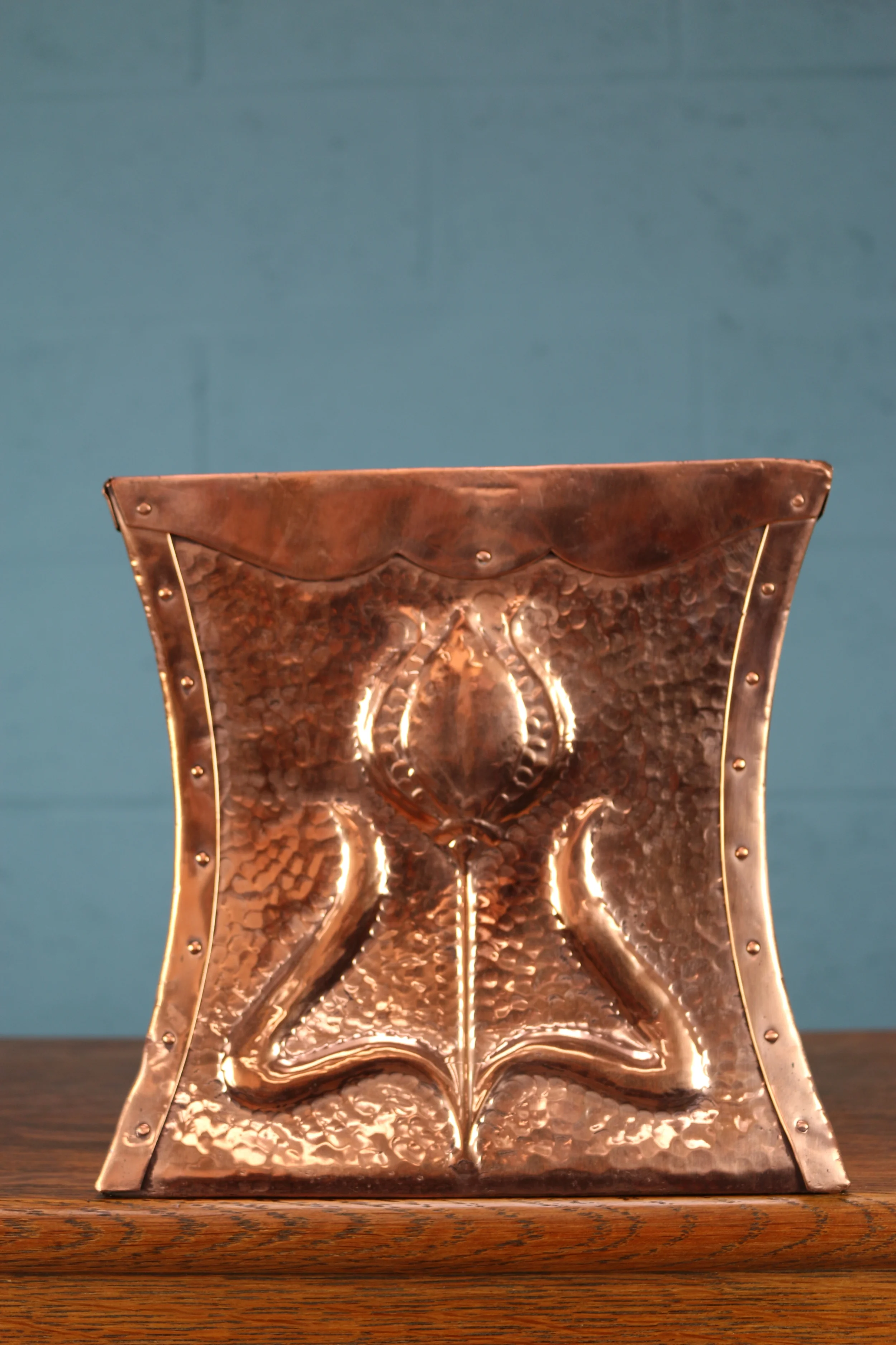 Arts and crafts copper botanical planter