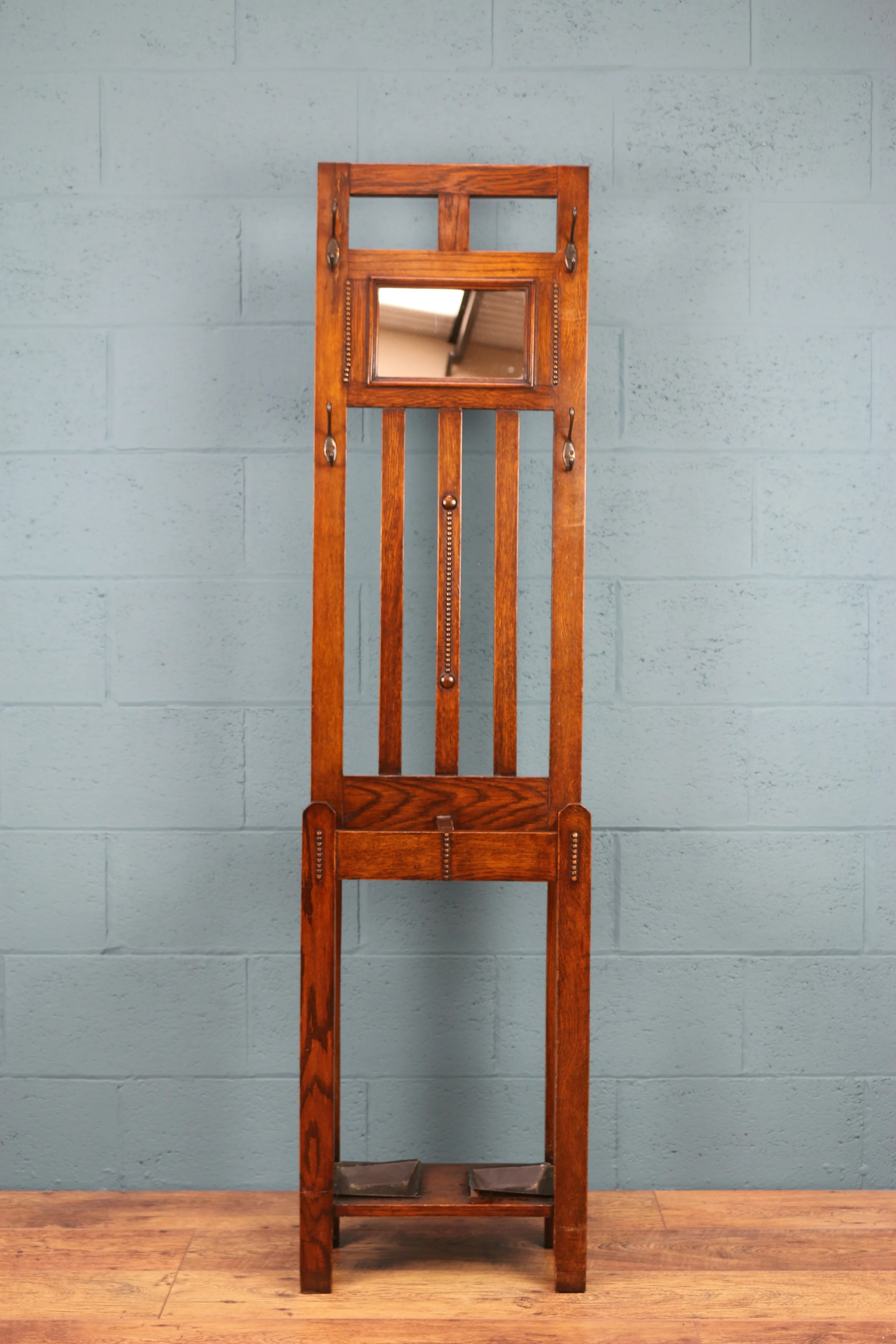 Arts and crafts oak hall stand 