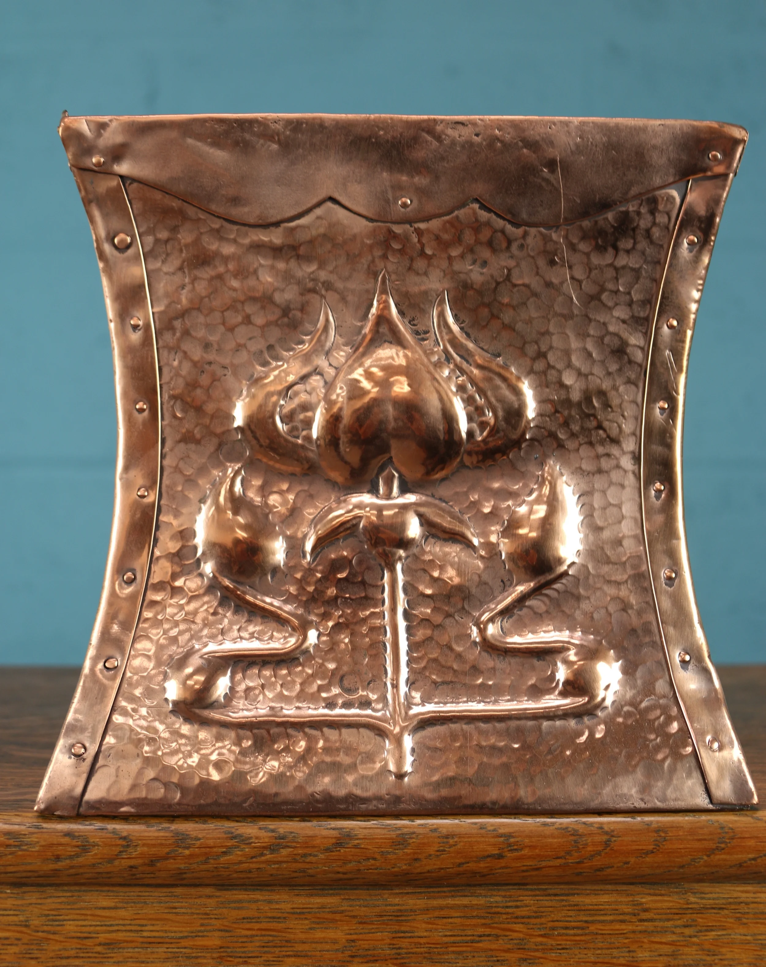 Arts and crafts copper botanical planter