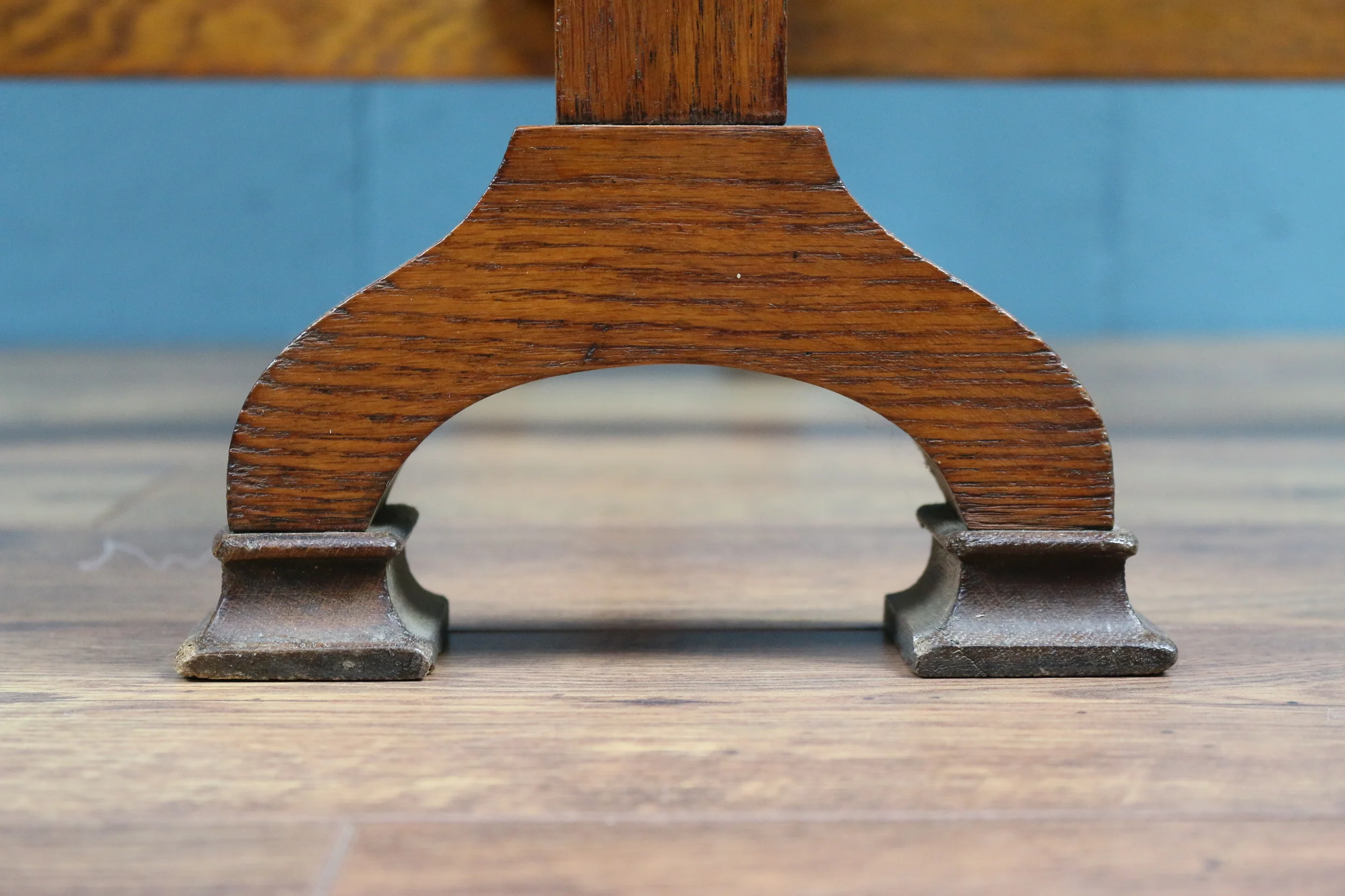 Arts and crafts oak drop leaf table, Wylie and Lochhead