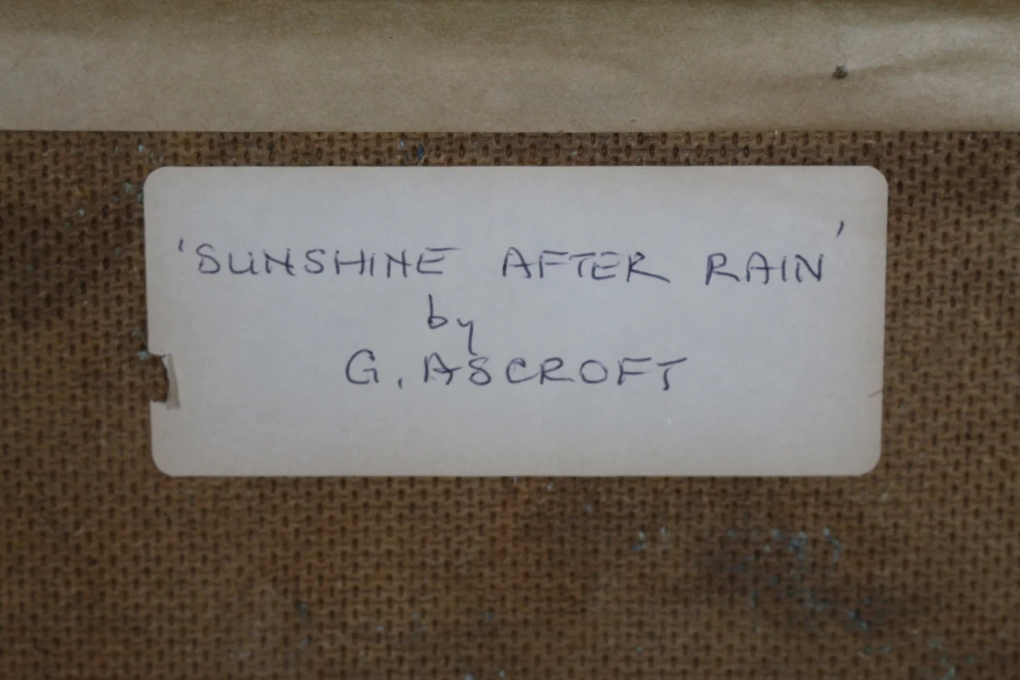 "Sunshine after Rain" by G. Ascroft