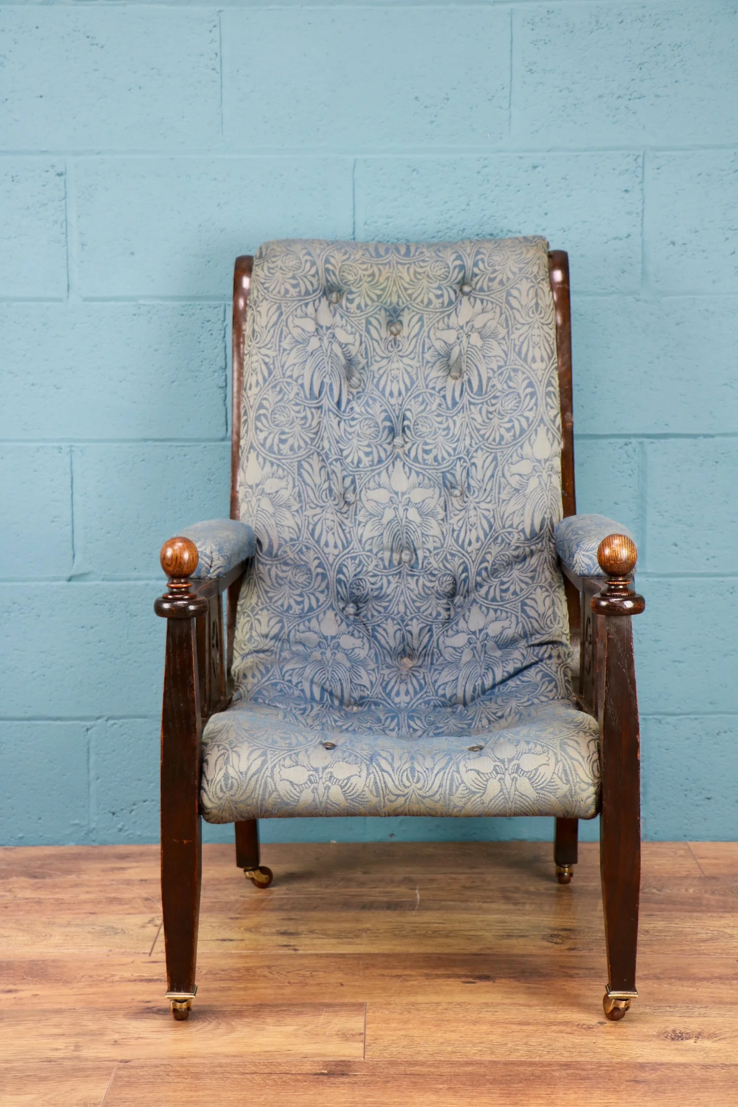 Arts and crafts chair with original William Morris fabric