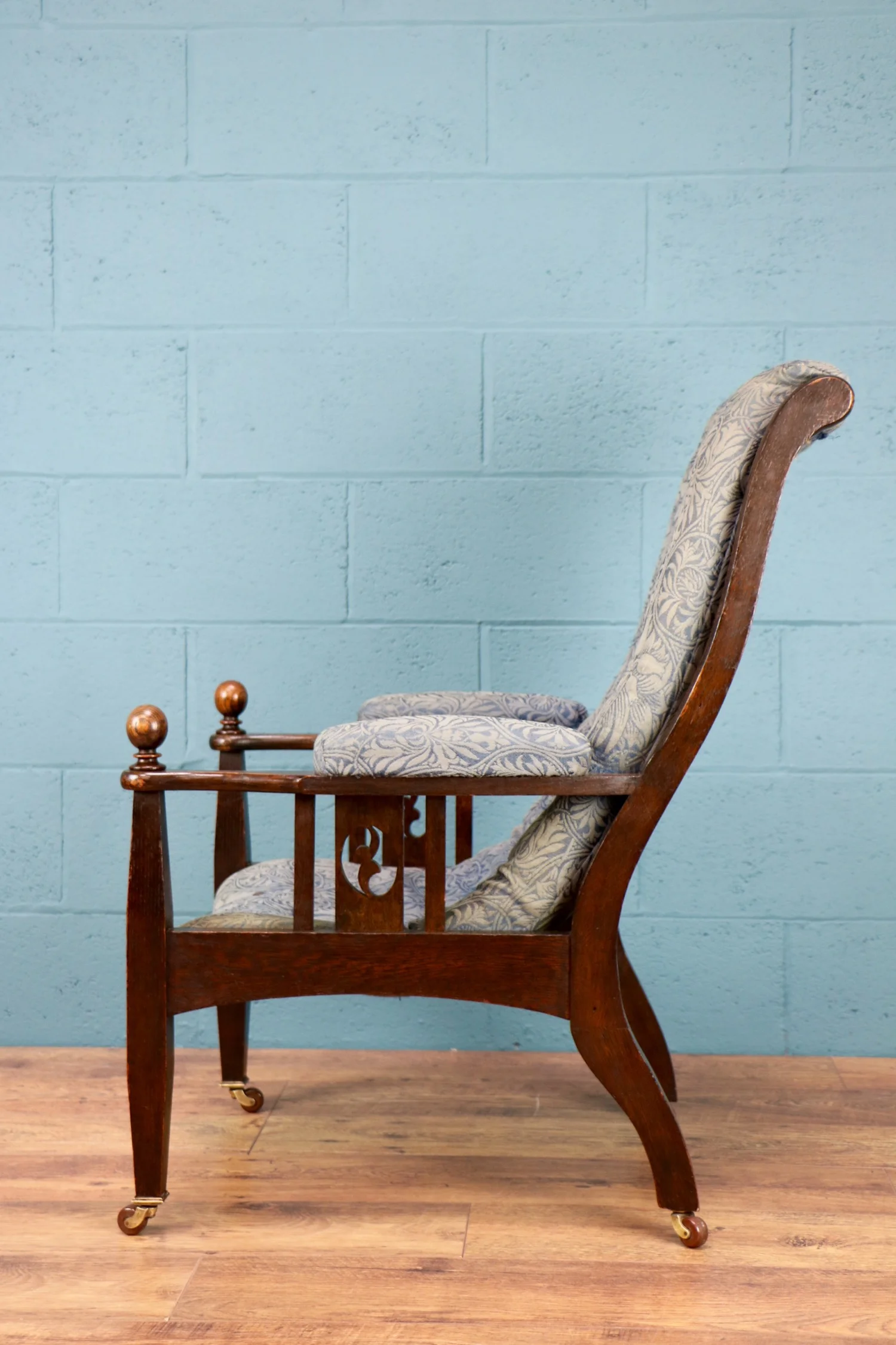 Arts and crafts chair with original William Morris fabric