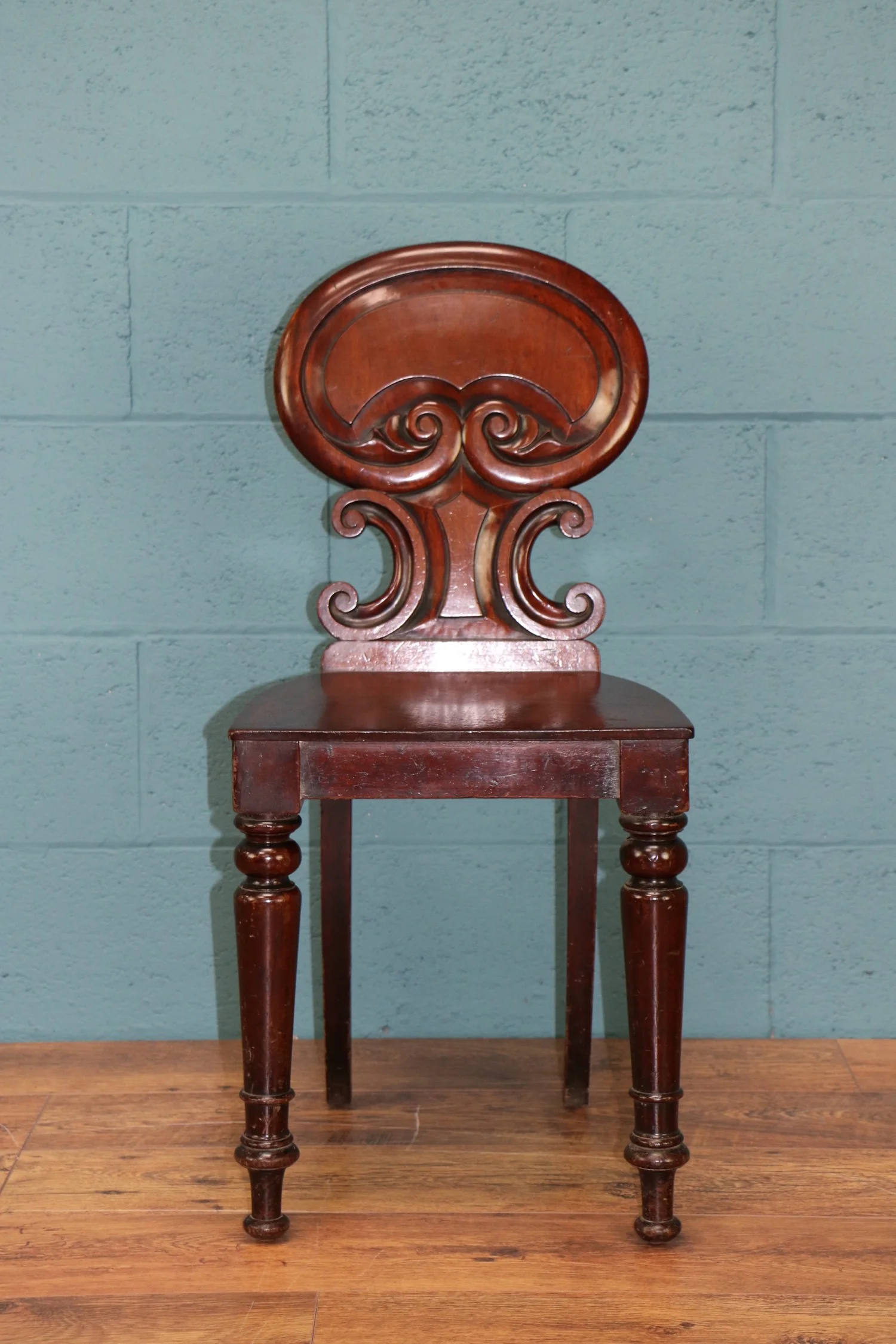 Regency mahogany hall chair