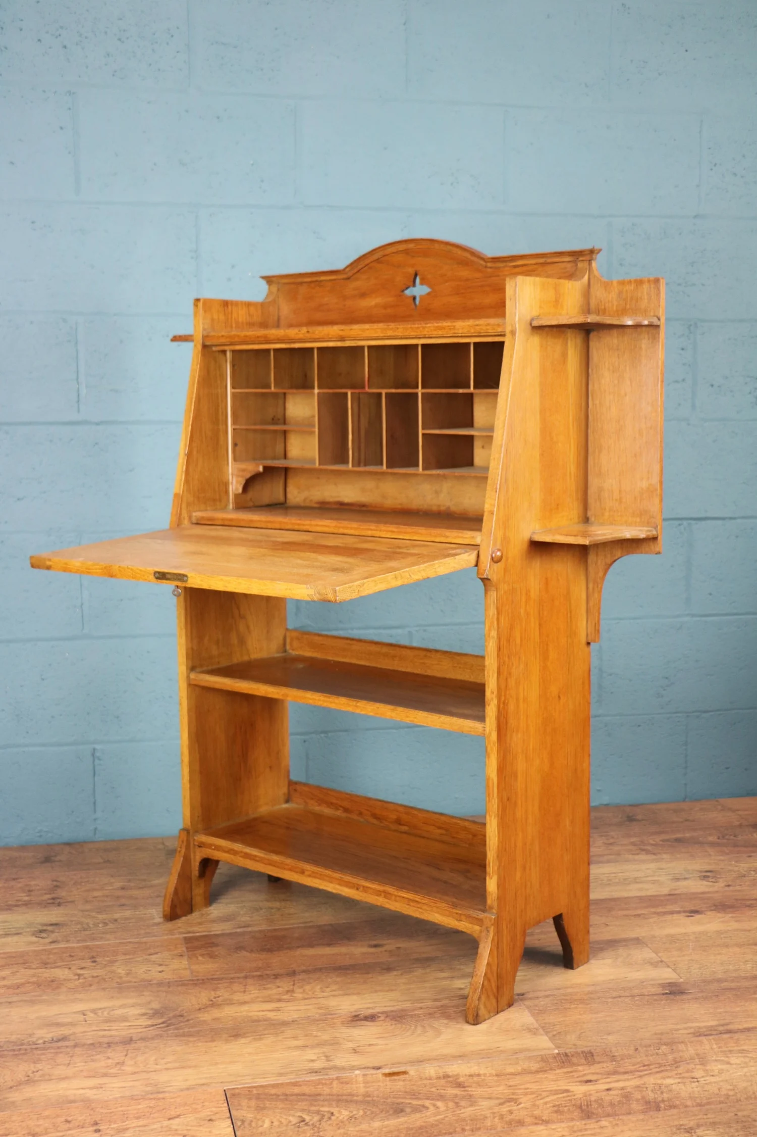 Arts and Crafts Oak Bureau Bookcase