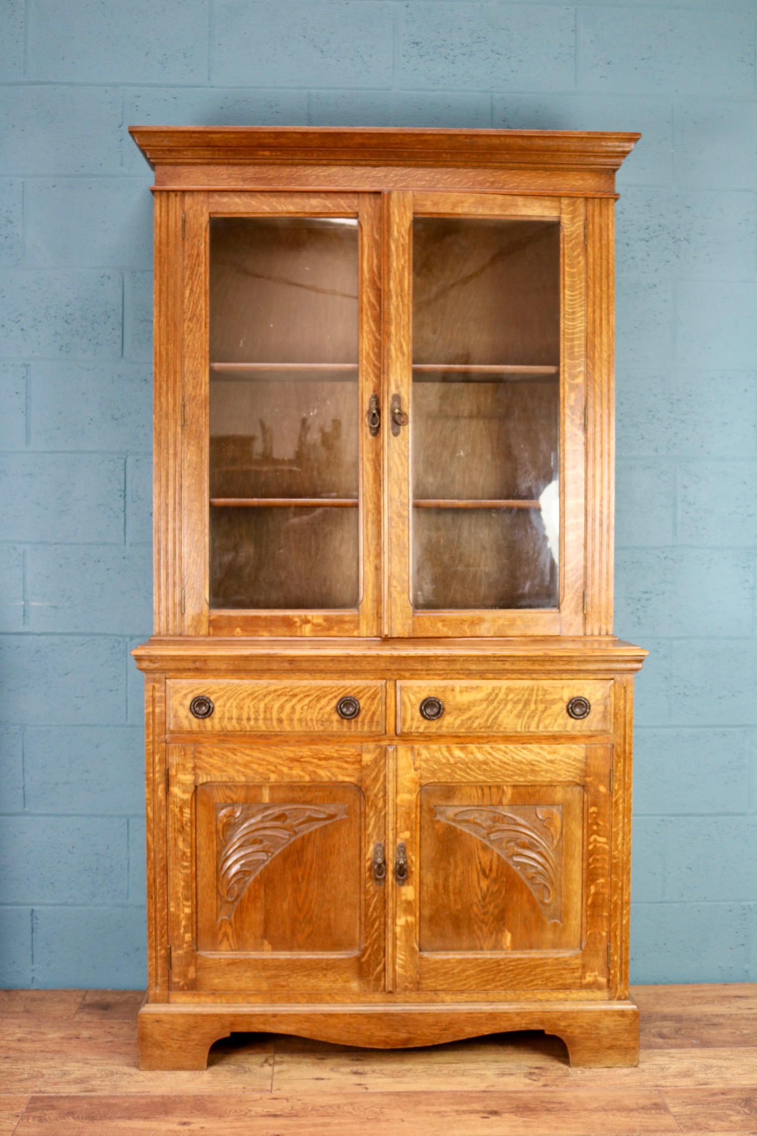 Oak Glazed Bookcase