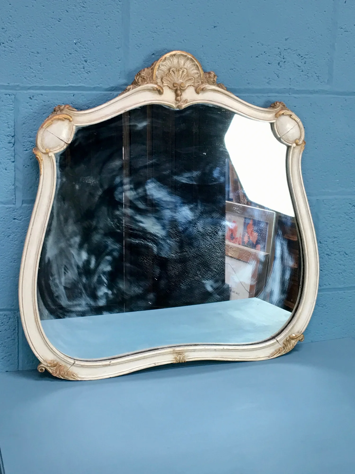 19th C Painted Mirror