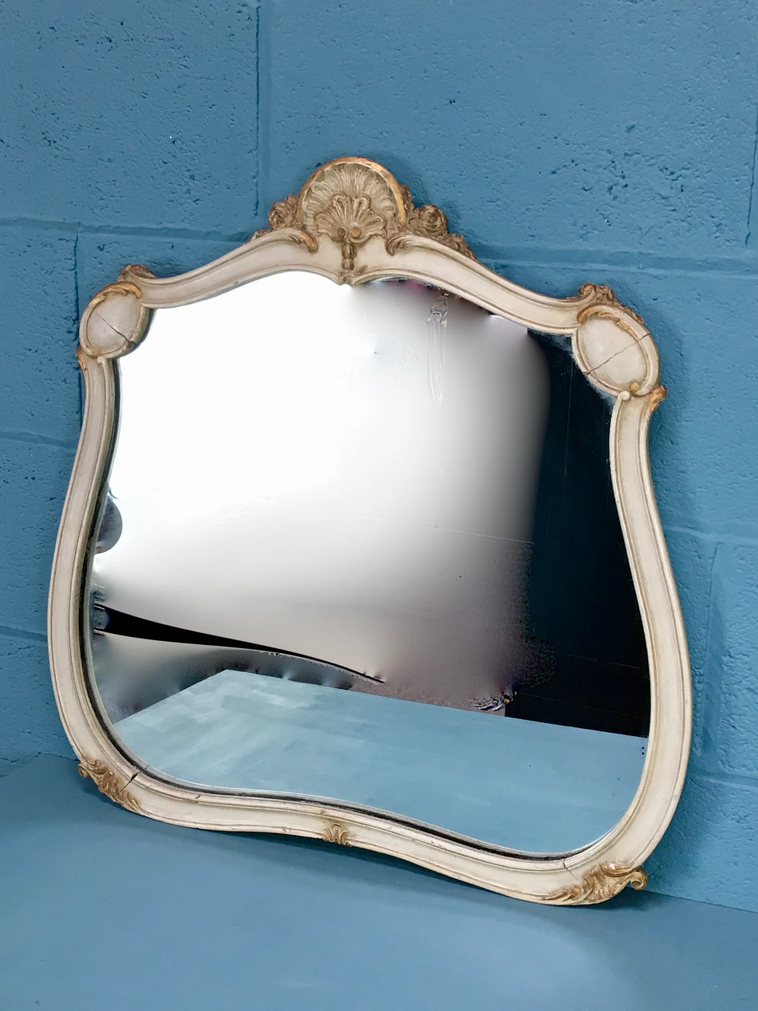 19th C Painted Mirror