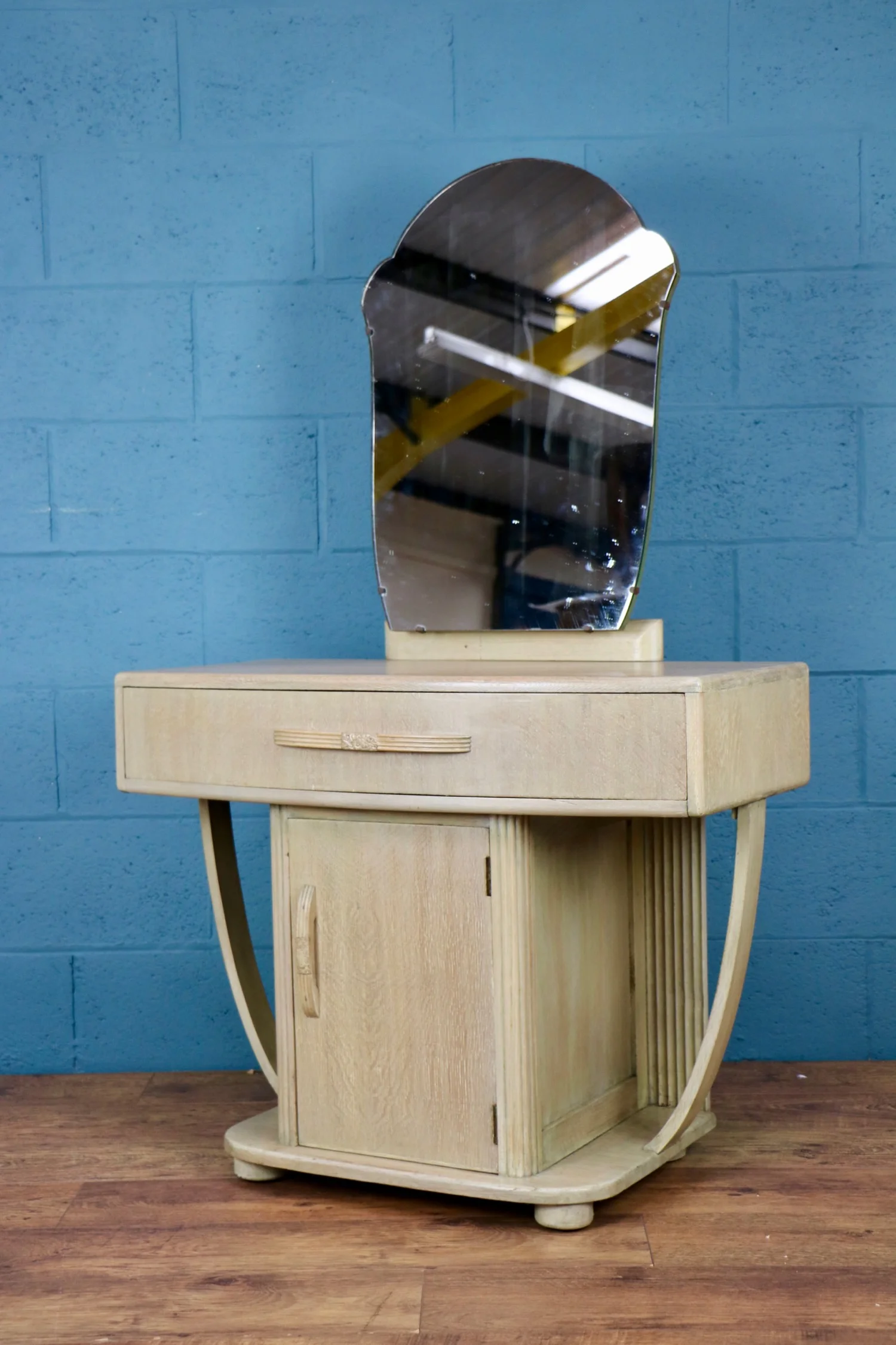 limed oak Art Deco dressing table