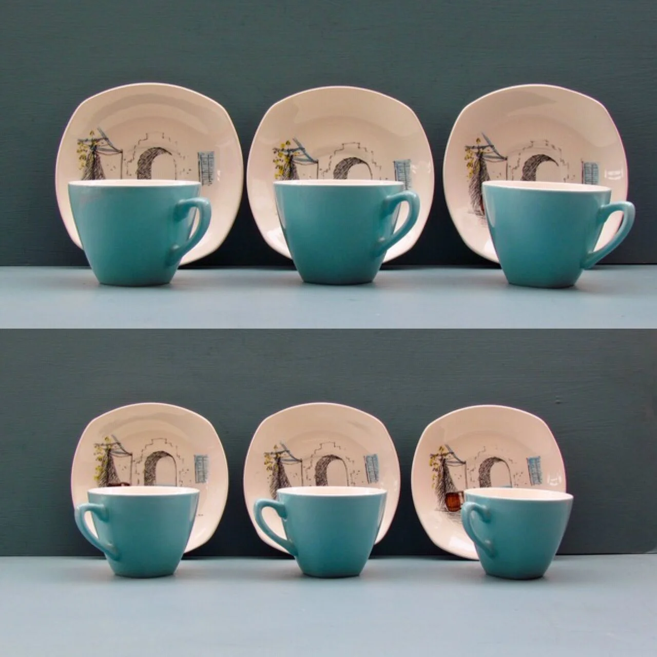 Midwinter, Cannes, Tea Set, Jessie Tait,  Hugh Casson