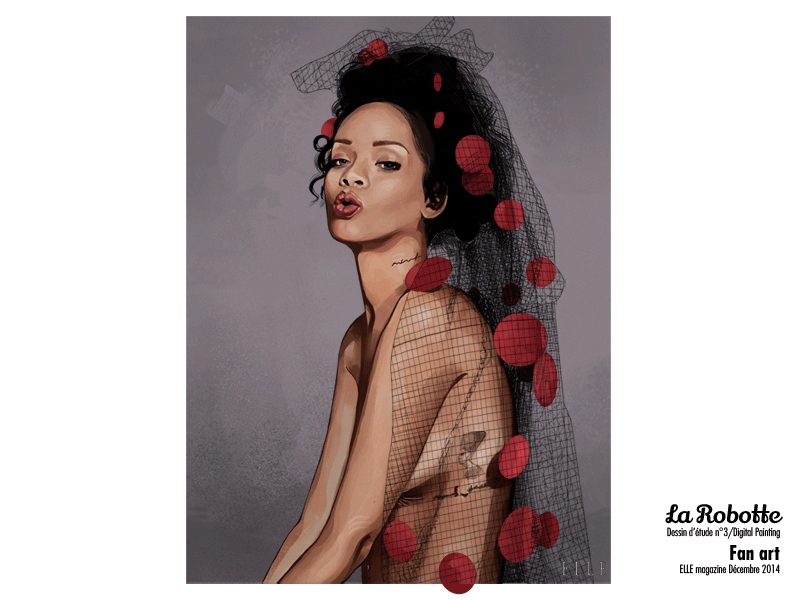 Fan Art / ELLE Magazine 2014 December - Rihanna