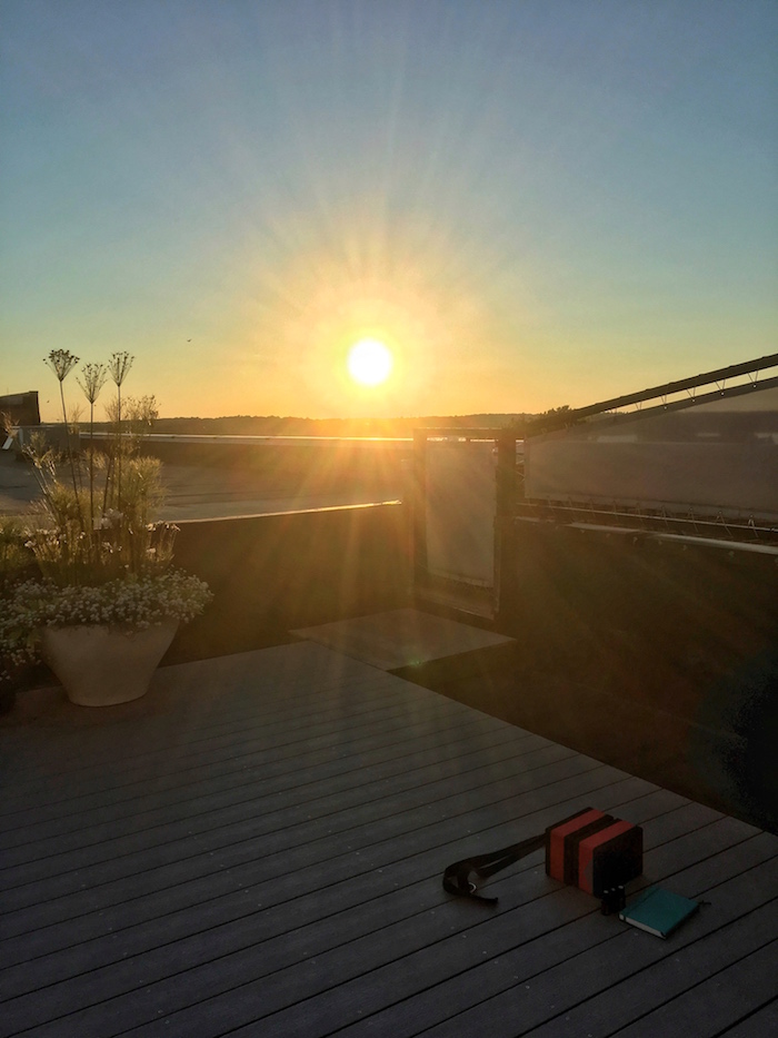 Beautiful September nights that provide the ability to teach yoga outside