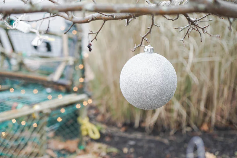 Christmas lights, lobster traps, and sparkly ornaments