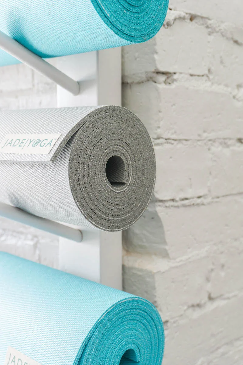 The colors of these JadeYoga mats paired with that white brick wall. Gah, I LOVE it soooo much!