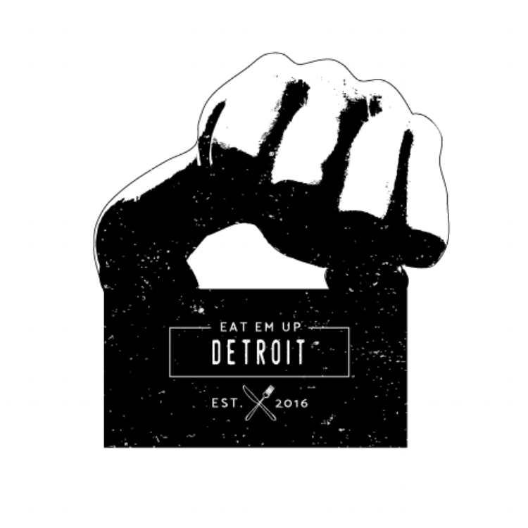 This logo is for Eat 'Em Up Detroit . It is a lifestyle-Detroit-loving-online-guide to good food and drinks in the Detroit and metro area. I had the pleasure to be a part of its conception with brother and our closest friends. I had the honor of designing the logo after giving my ideas and hearing my "partners" idea of what they wanted their logo to shout out. The Detroit fist became an obvious choice and after many rounds of toying with the idea of the fist holding a fork, we came up with this. I illustrated the Detroit fist and beneath it is a clean, simplistic design. You can see the fork and knife crossing by the "EST. 2016" line. It's clean. And it really represents our personalities and love for Detroit.