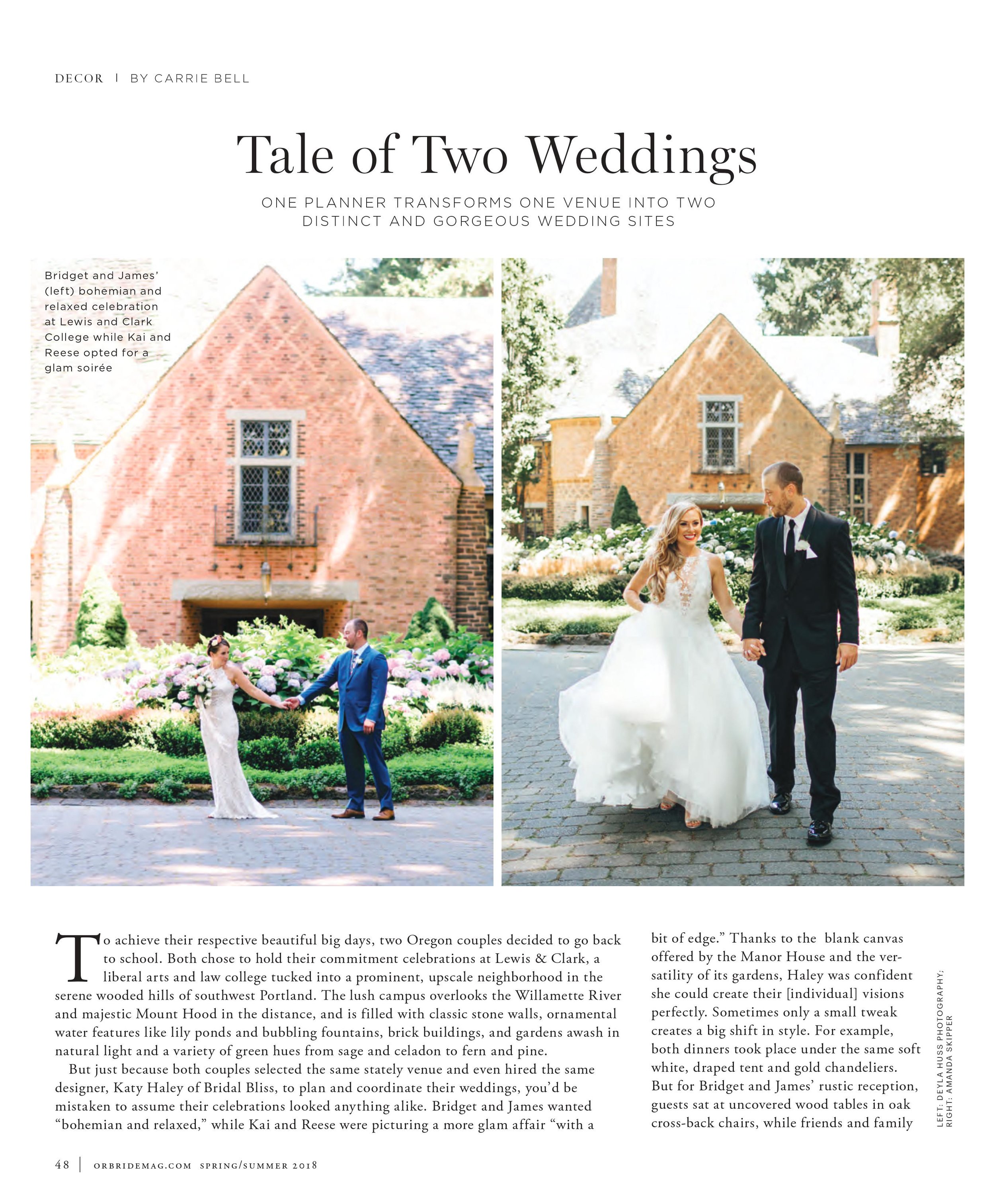 Bridalbliss.com | Portland Wedding Planner | Oregon Event Design | Oregon Bride Magazine