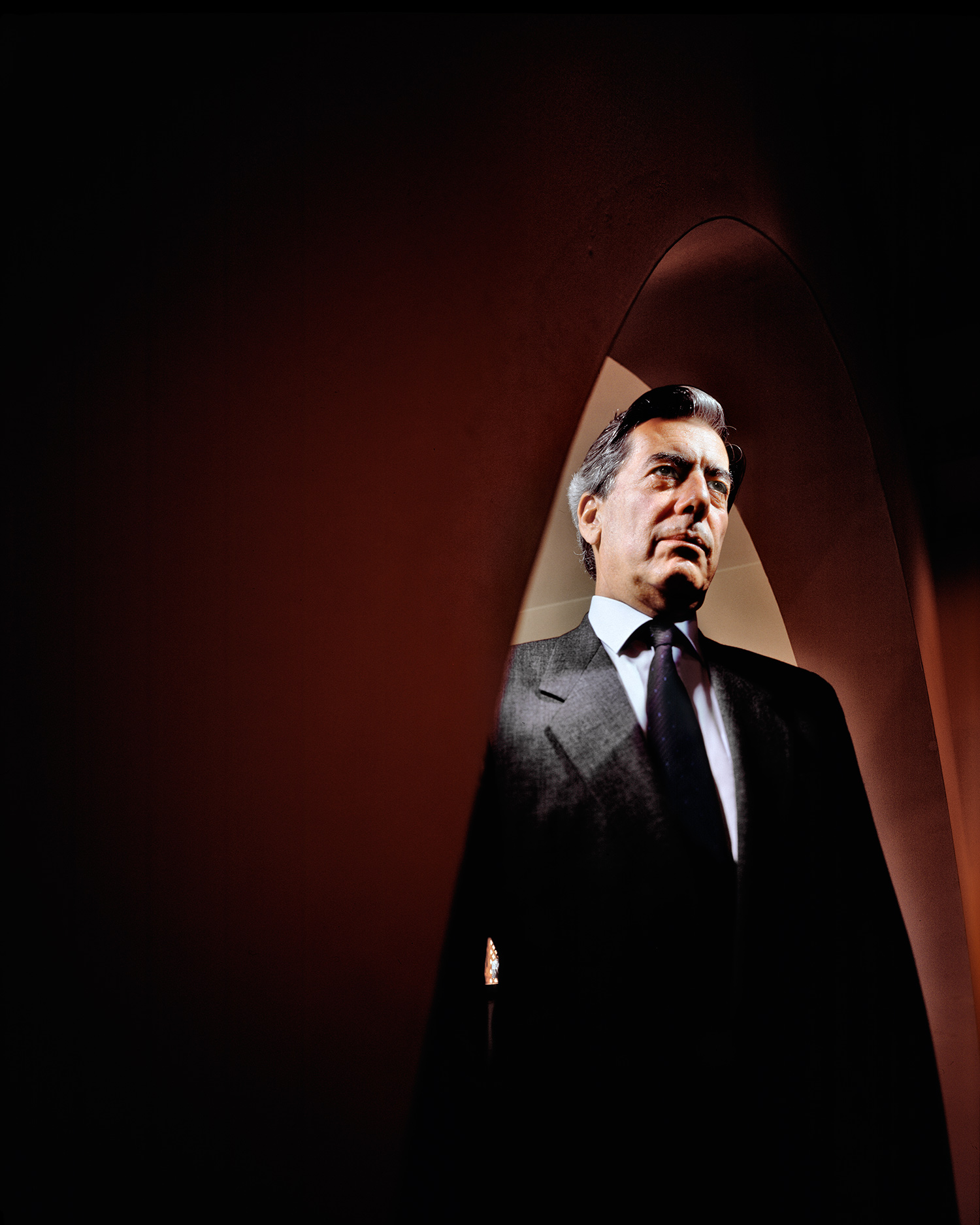 Mario Vargas Llosa, at home, Lima, Peru, 1990, the year he ran for president.