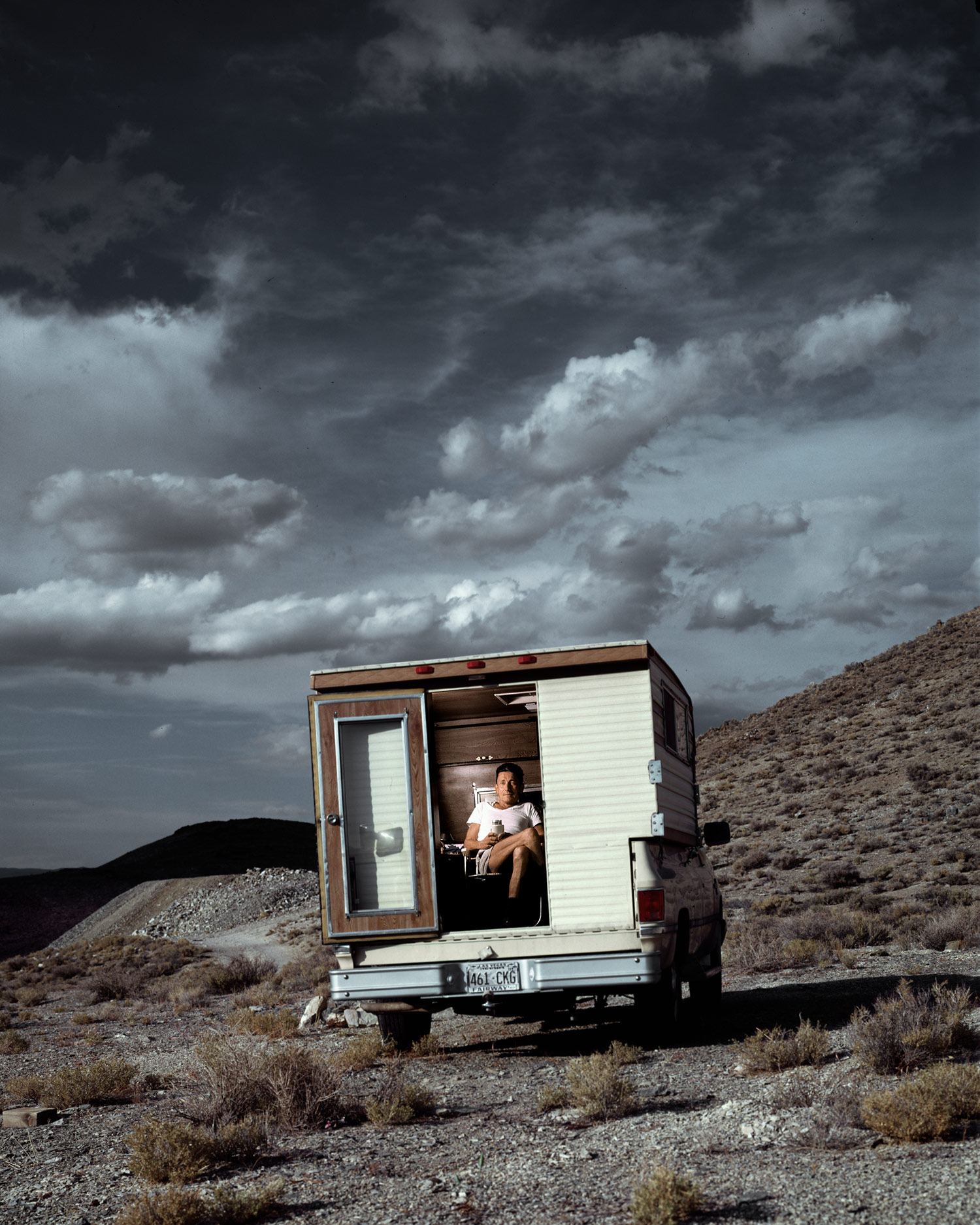 Deaf man on vacation,  Mojave Desert