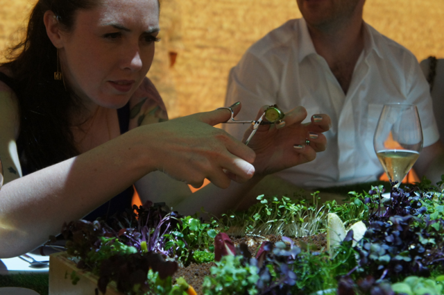 Lady cutting vegetables