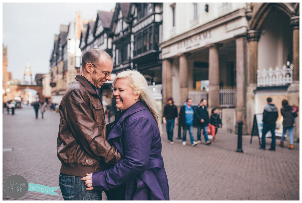 Chester City Centre makes the perfect backdrop for a contemporary and fun pre-wedding shoot.