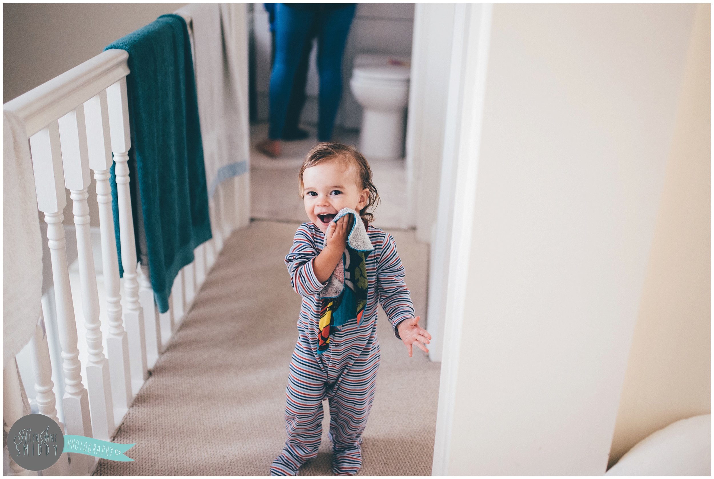 Zoe walks around during their Day In The Life photoshoot in her pjs.