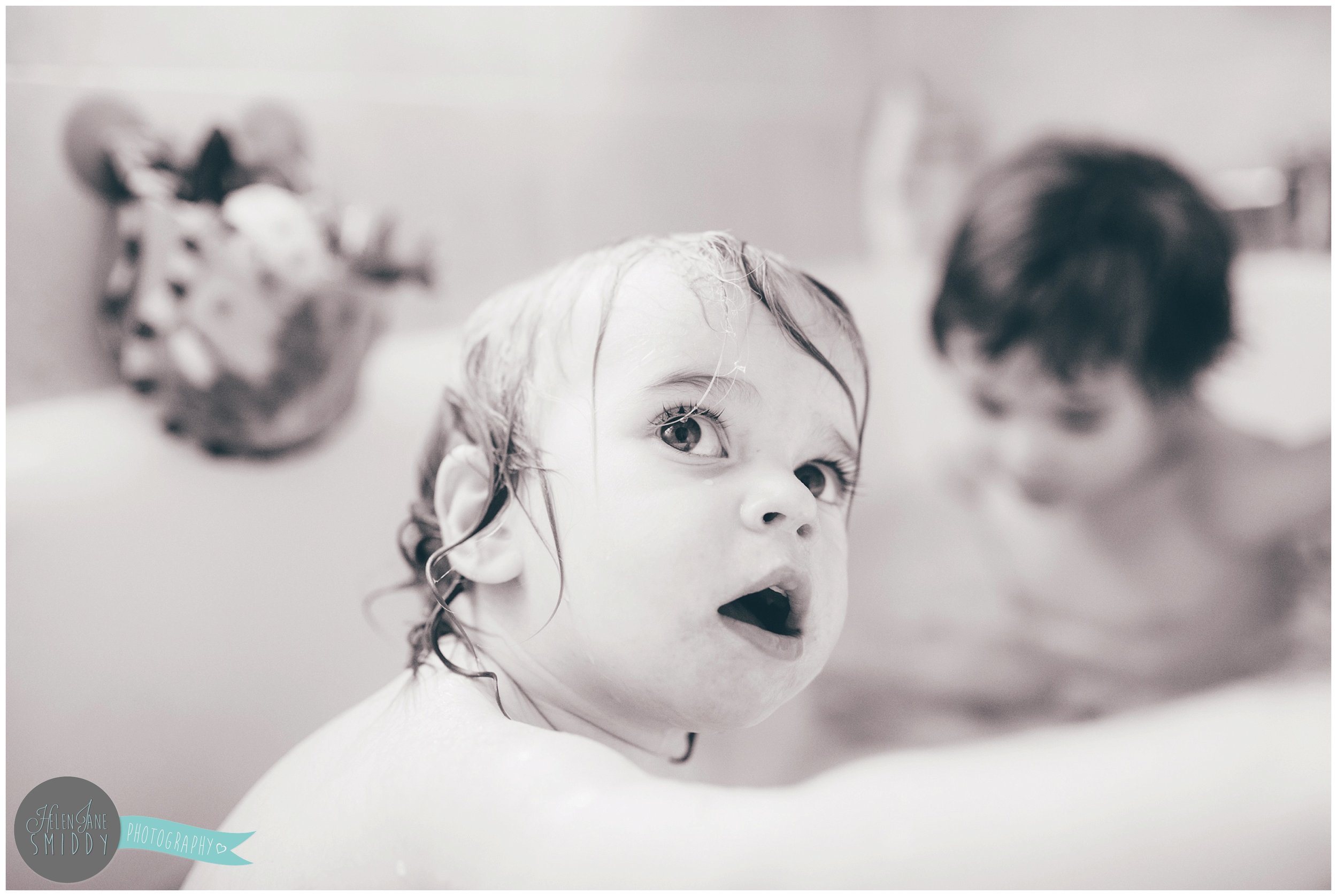 Bathtime in the Frodsham family home during an A Day In The Life photoshoot in Cheshire.