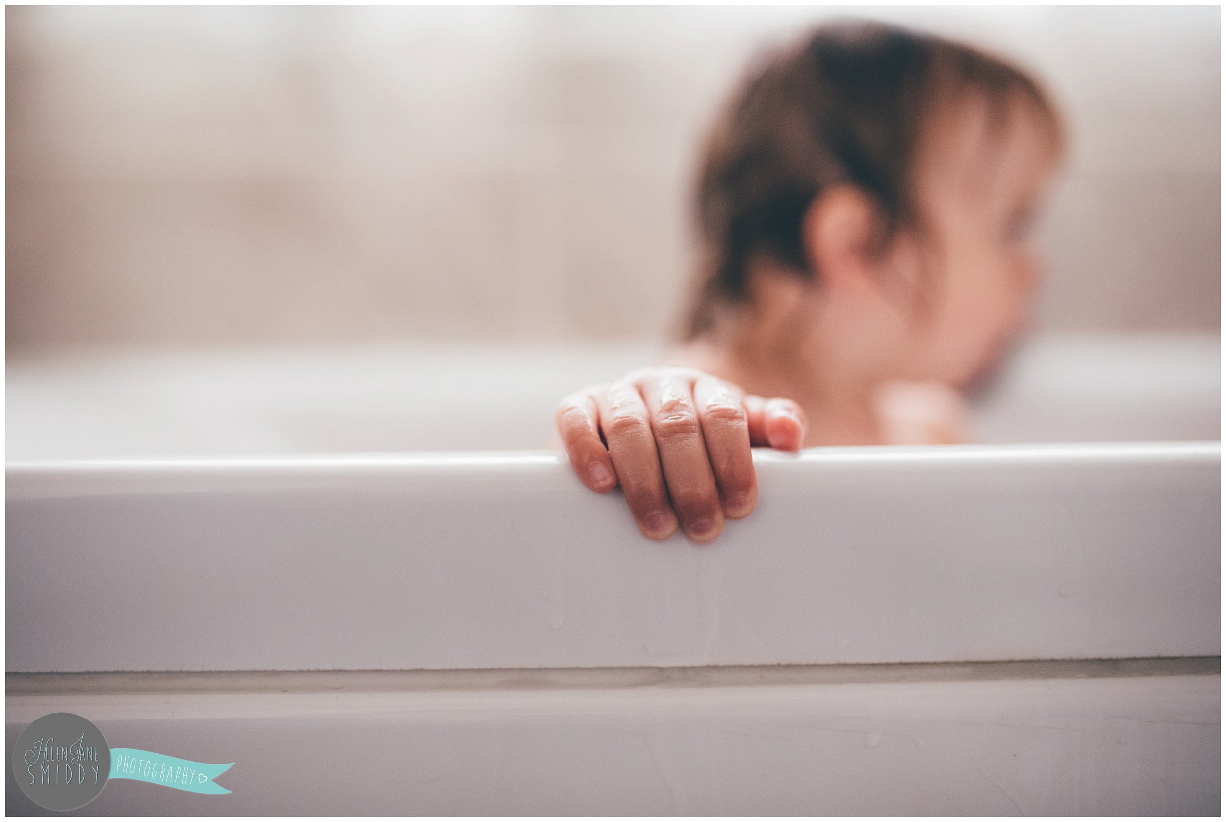 Bathtime in the Frodsham family home during an A Day In The Life photoshoot in Cheshire.